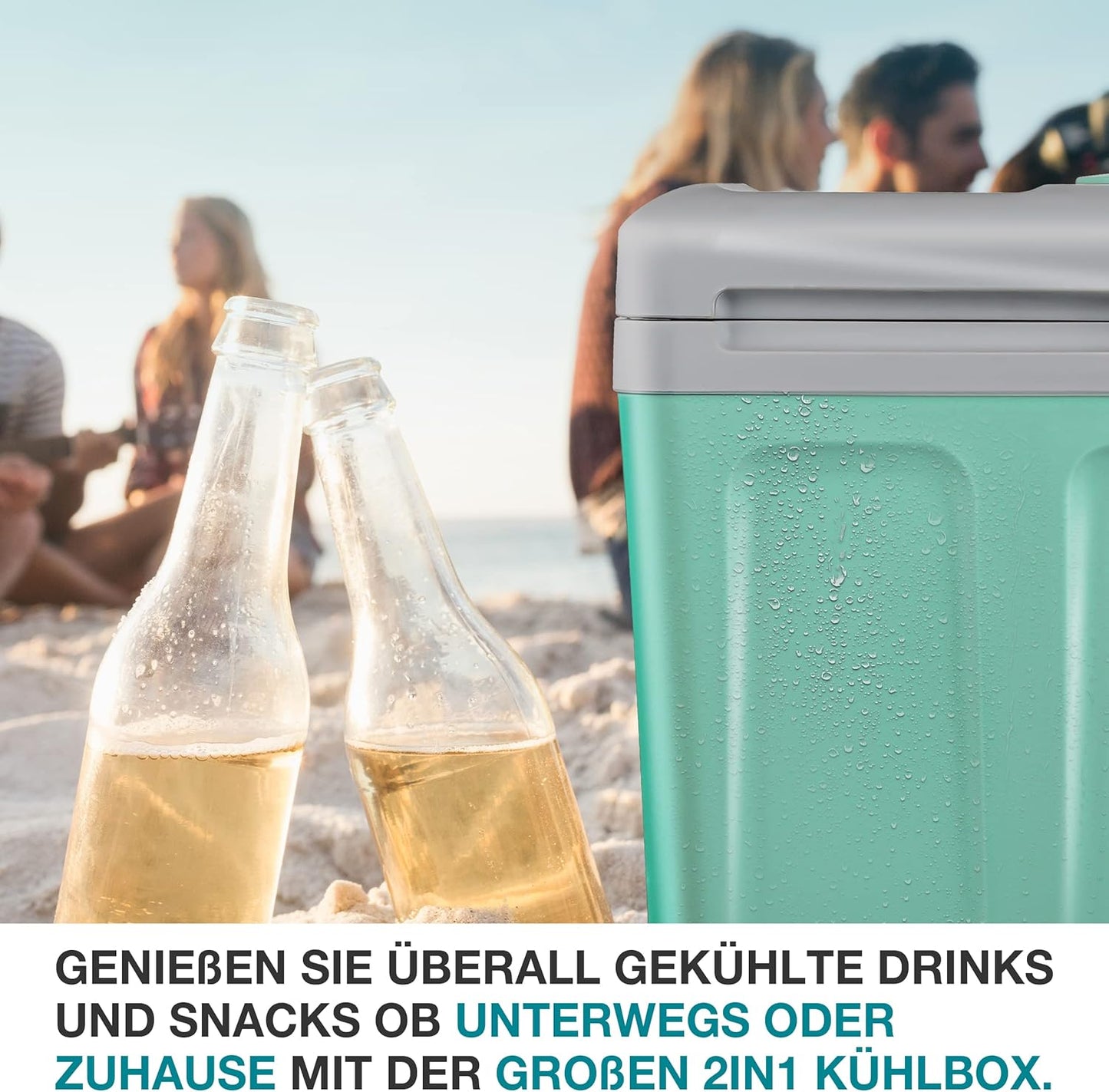2in1 XXL Kühlbox mit Kühl-/Heizfunktion, Mint