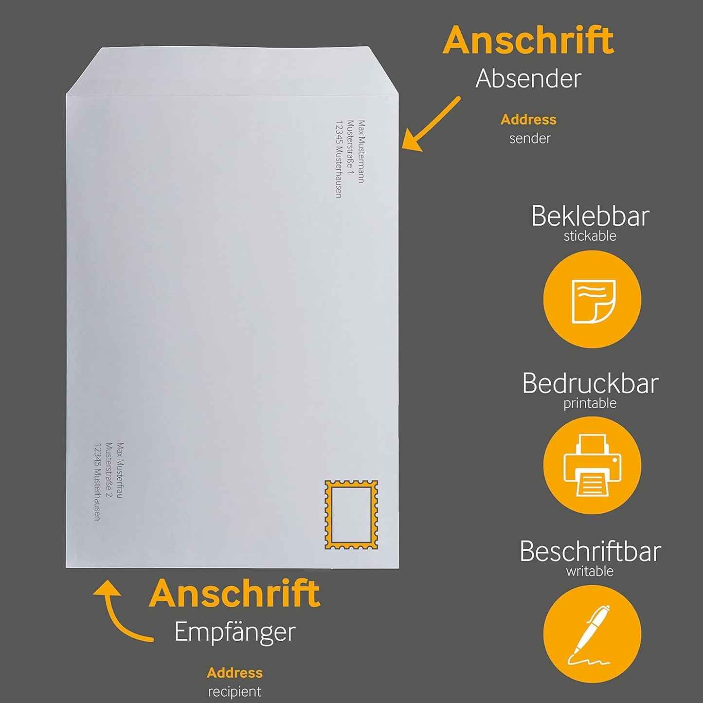 250 Stück C4 Briefumschläge, ohne Fenster