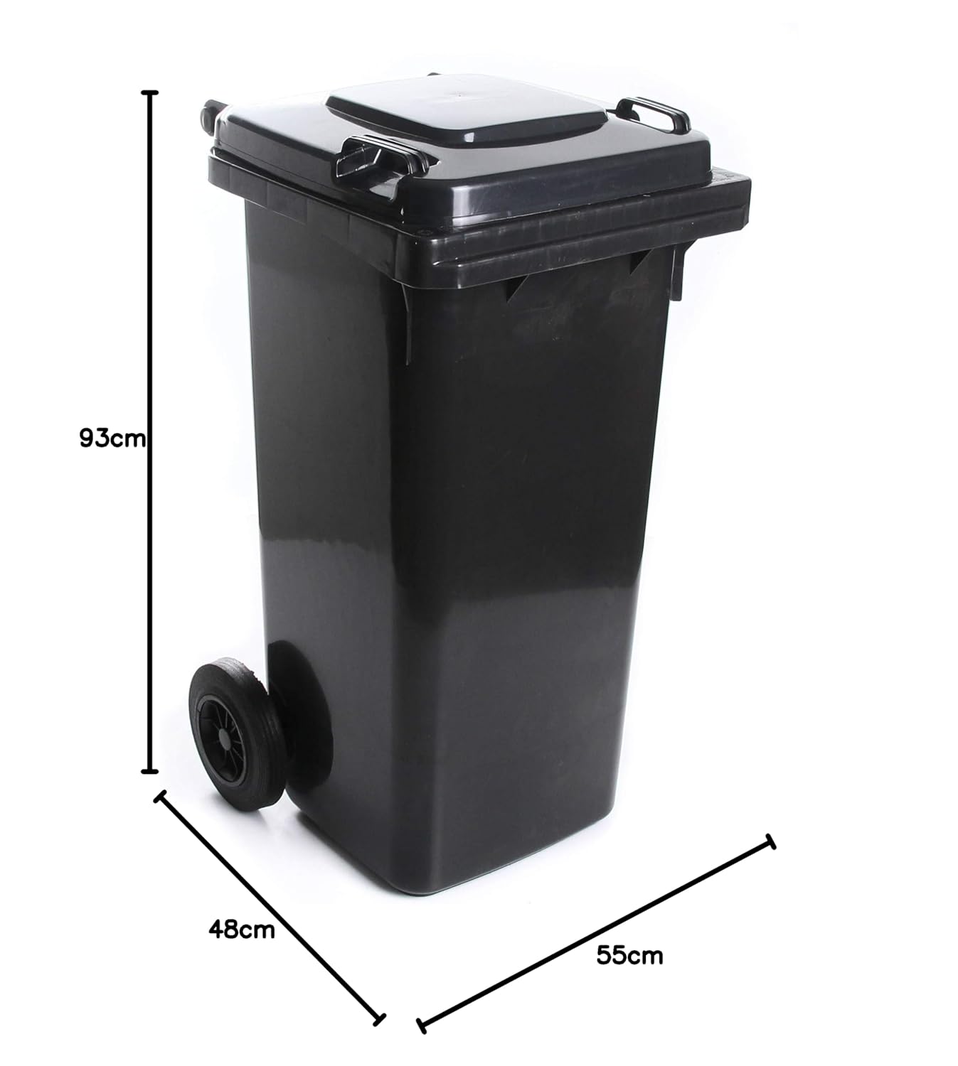 Mülltonne 120L mit Deckel und Rädern, Graphit