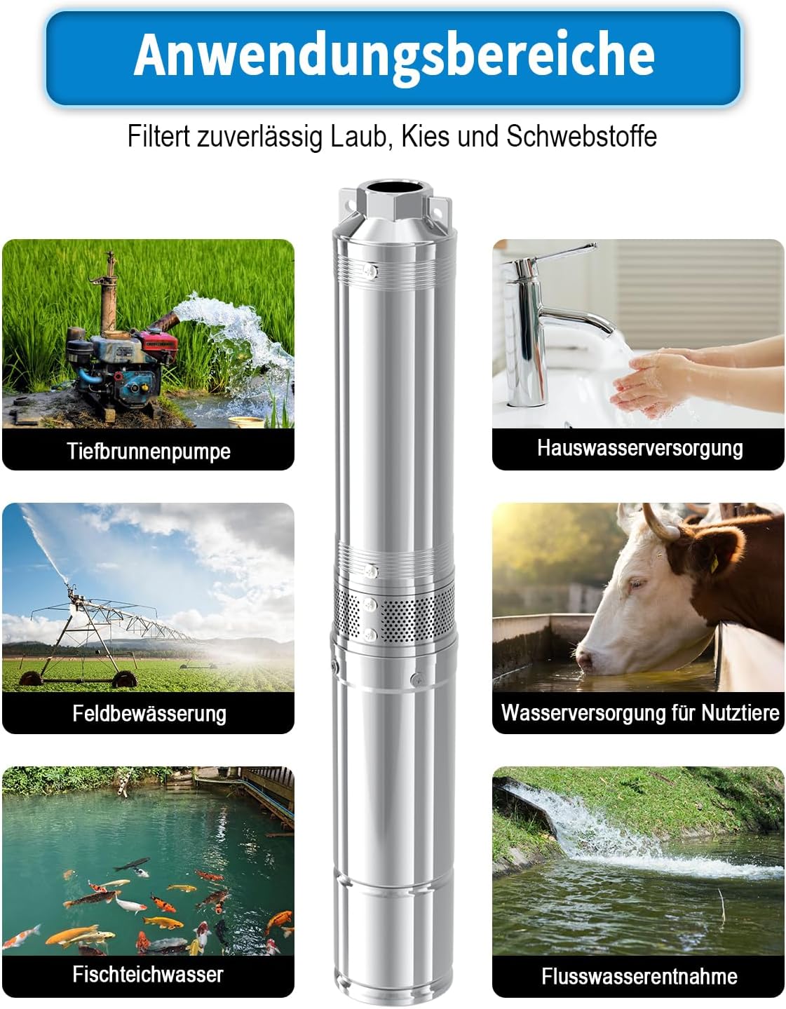 Tiefbrunnenpumpe, 170 L/min 108M