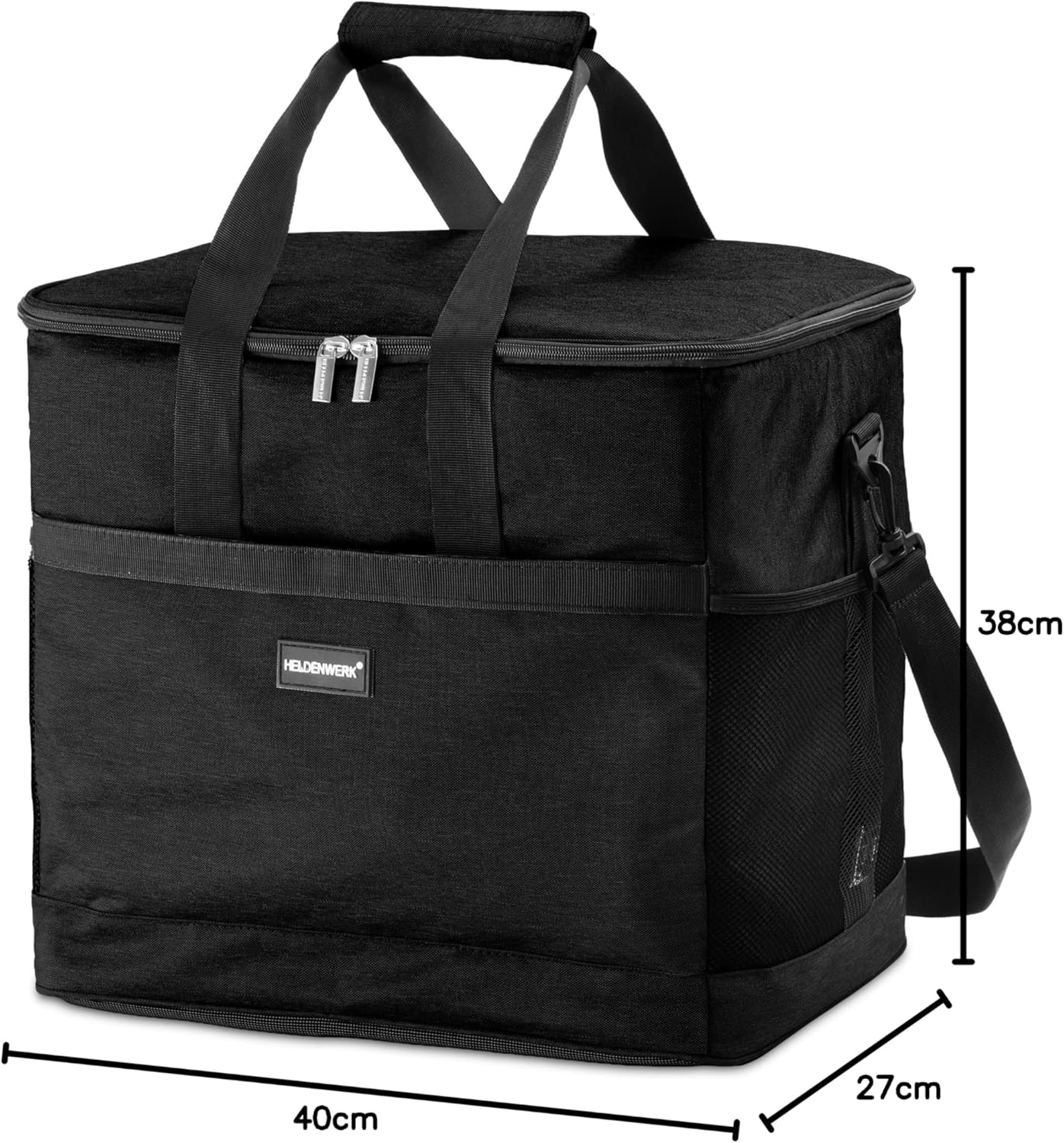 Kühltasche, Schwarz 40L (L40 x B27 x H38 cm)