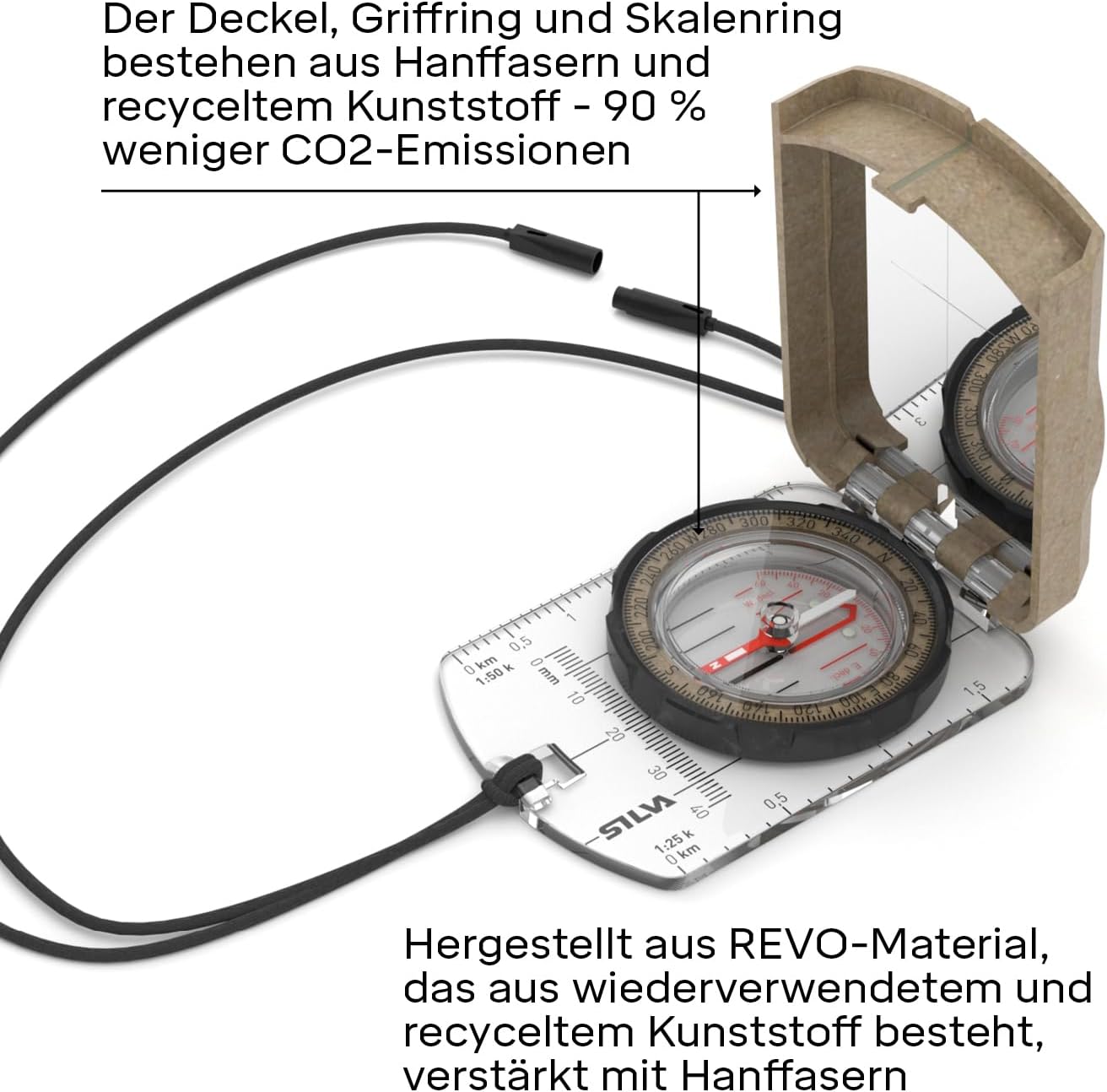 Spiegelkompass Terra Ranger S aus Recyclingmaterial