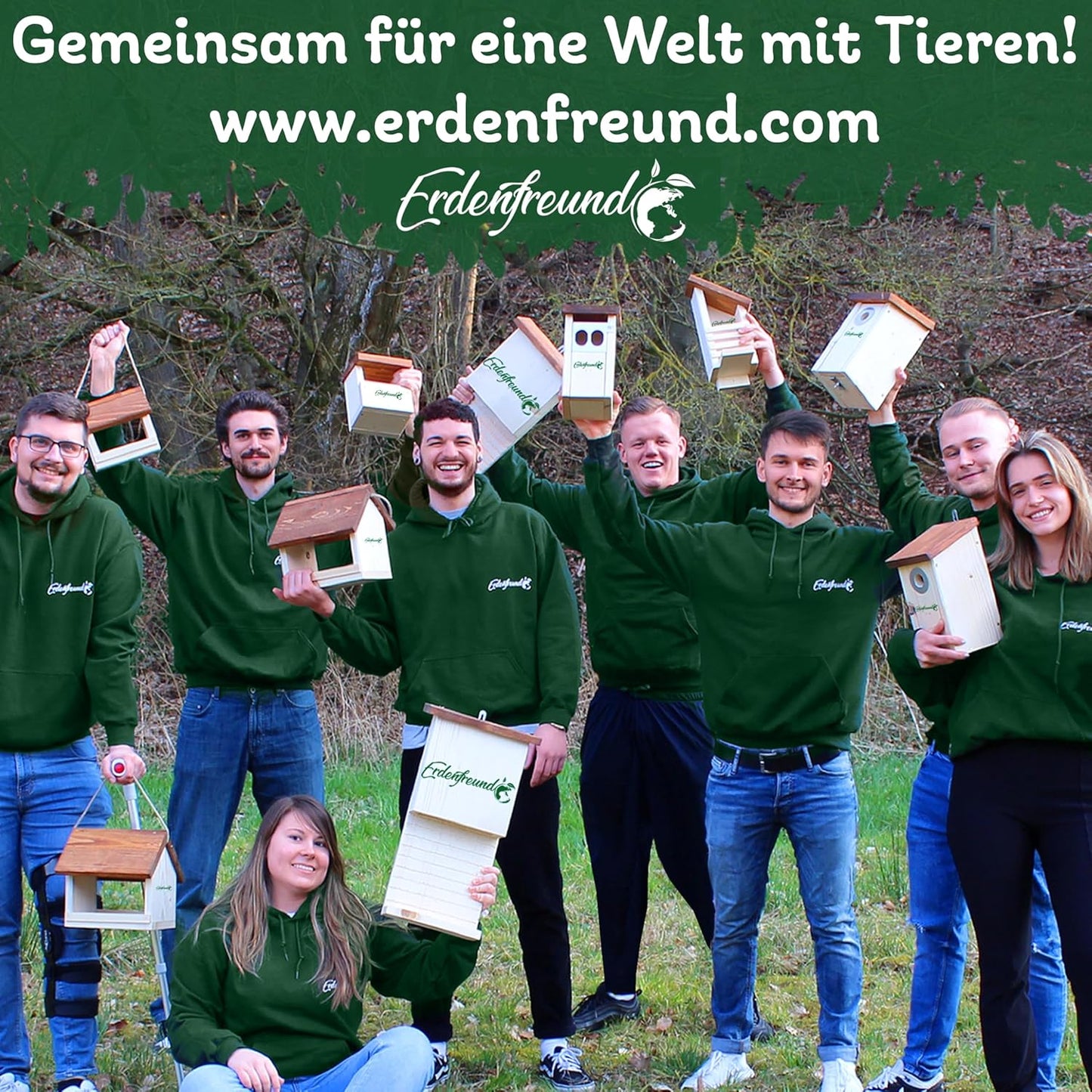 Meisen Nistkasten mit Marder- und Spechtschutz, Kohlmeisen Nistkasten 32 mm Einflug