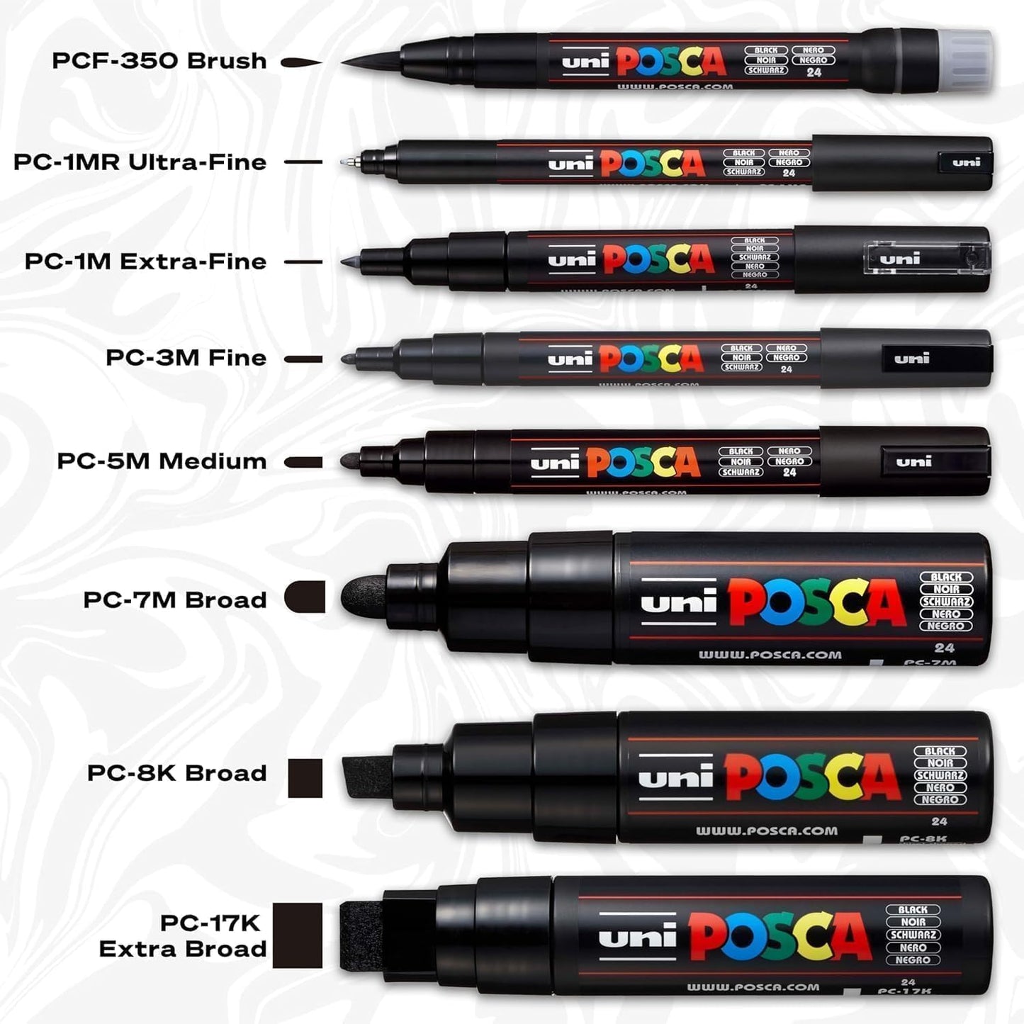 Acryl-Marker-Set Groovy Colours, 20er Set Weiss, Rot, Dunkelgrün, Grau, Gelb, Schwarz, Rosa, Orange, Dunkelgrün, Dunkelblau, Lila,