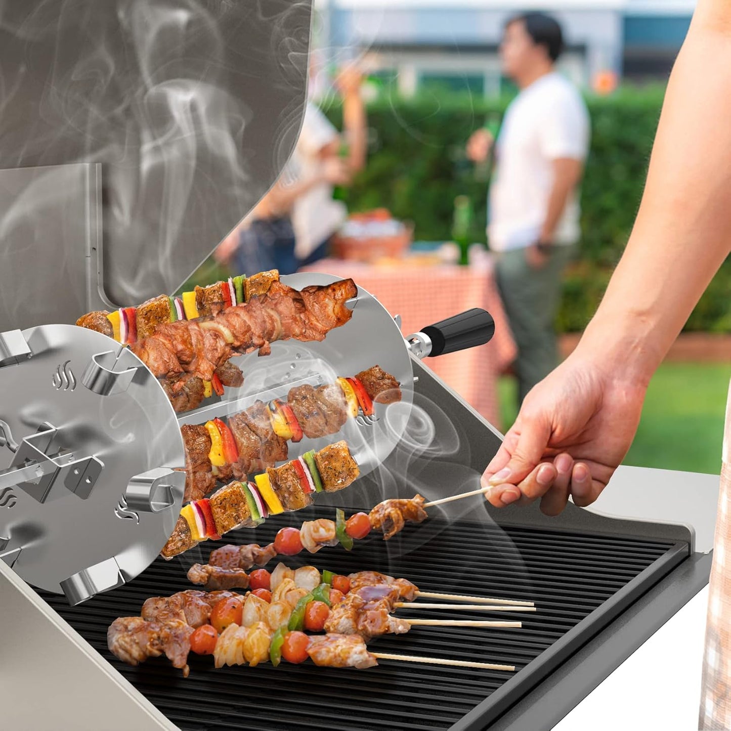 Universal Grillspiess-Set mit 6 Rotisserie-Nadeln