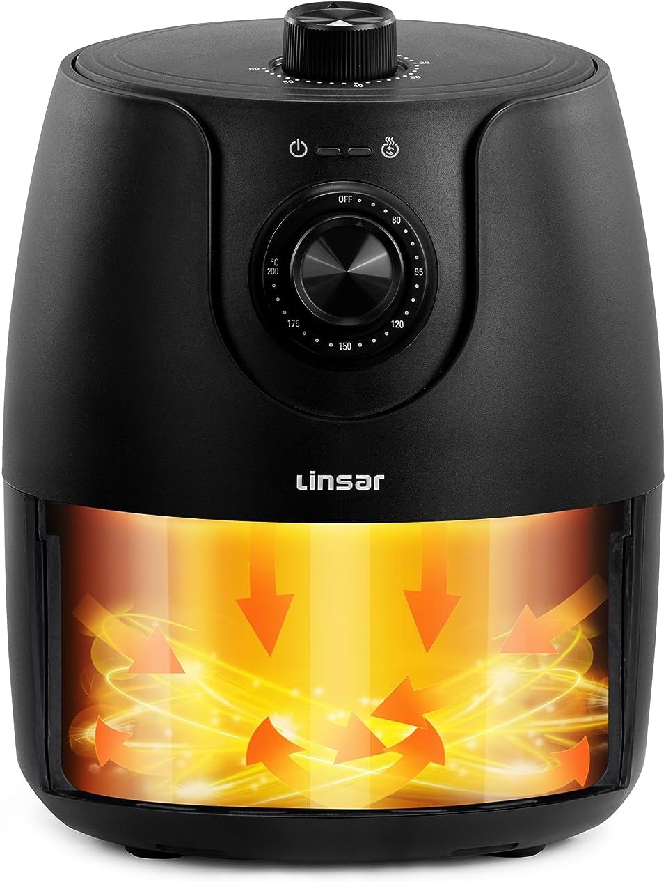 Kompakte Heissluftfritteuse 1,8L mit Timer & Warmhaltefunktion, Shwarz