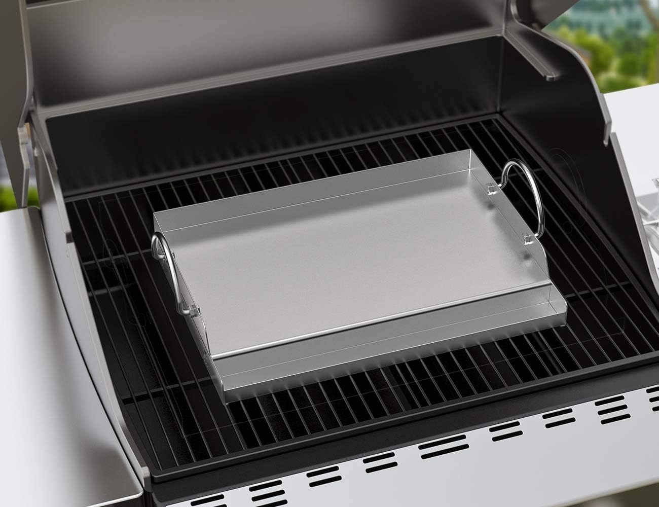 Universal BBQ Grillplatte mit Fettwanne (51x32x7cm), 18“ X 12"