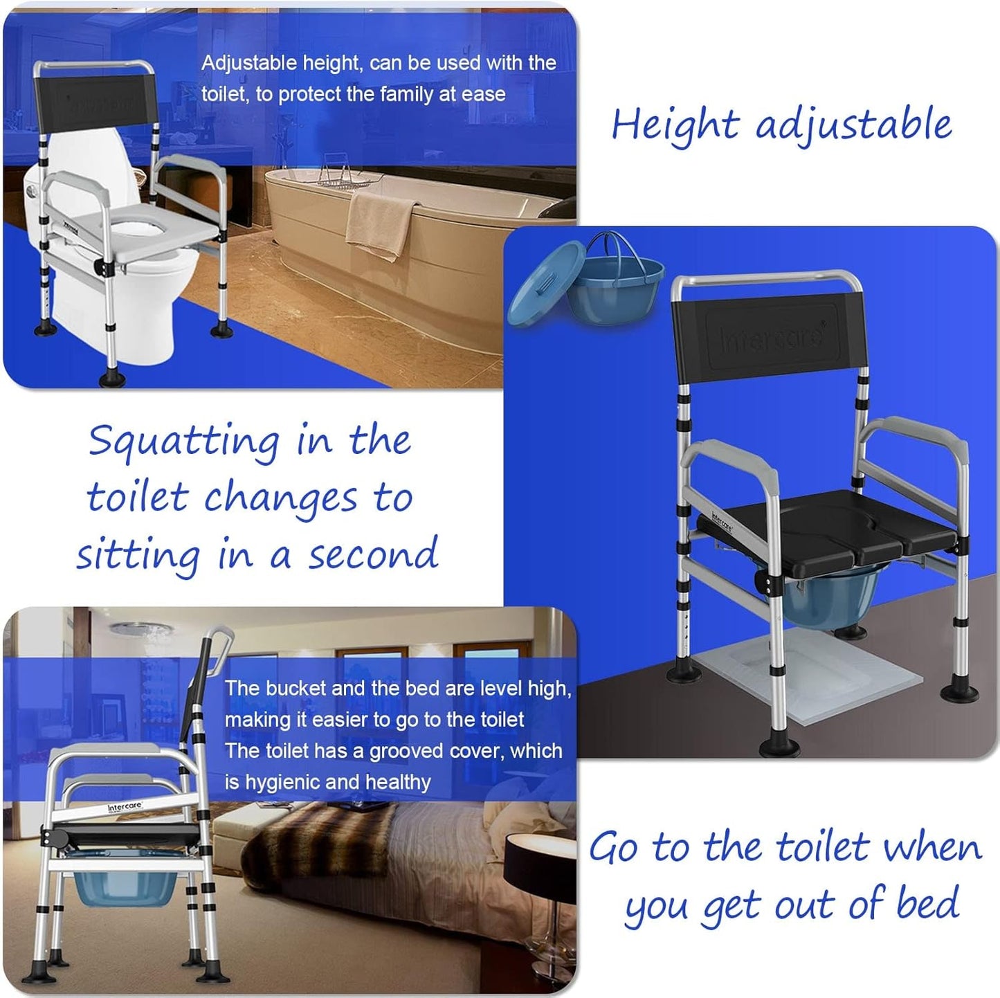 Höhenverstellbarer & klappbarer Toilettenstuhl