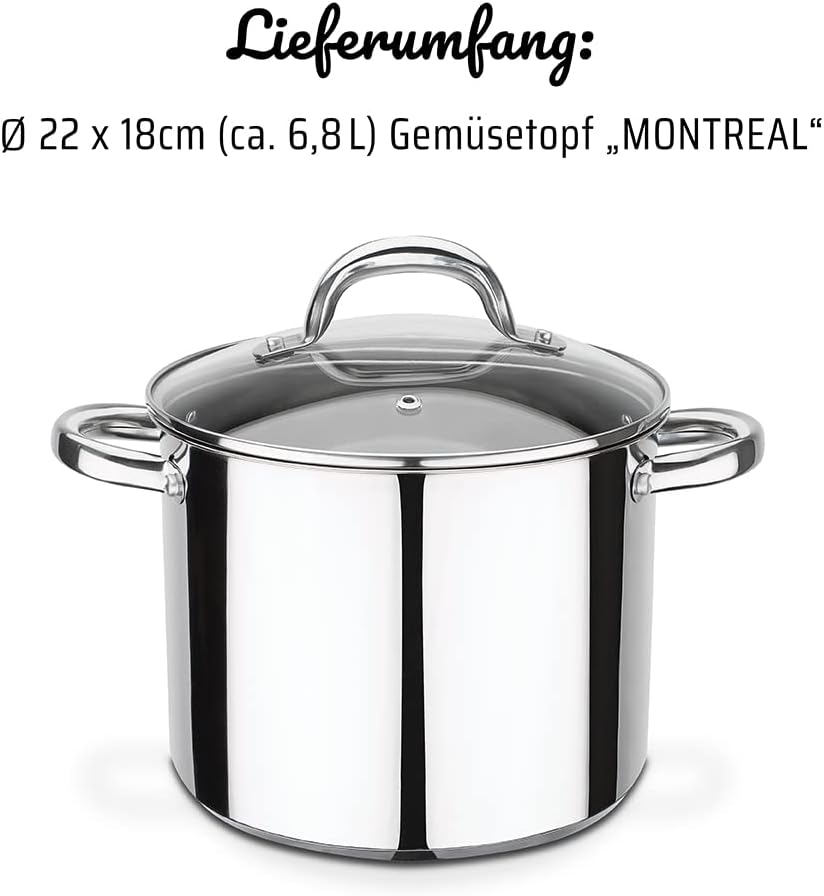 Gemüsetopf mit Deckel Montreal 6,8L 22 cm