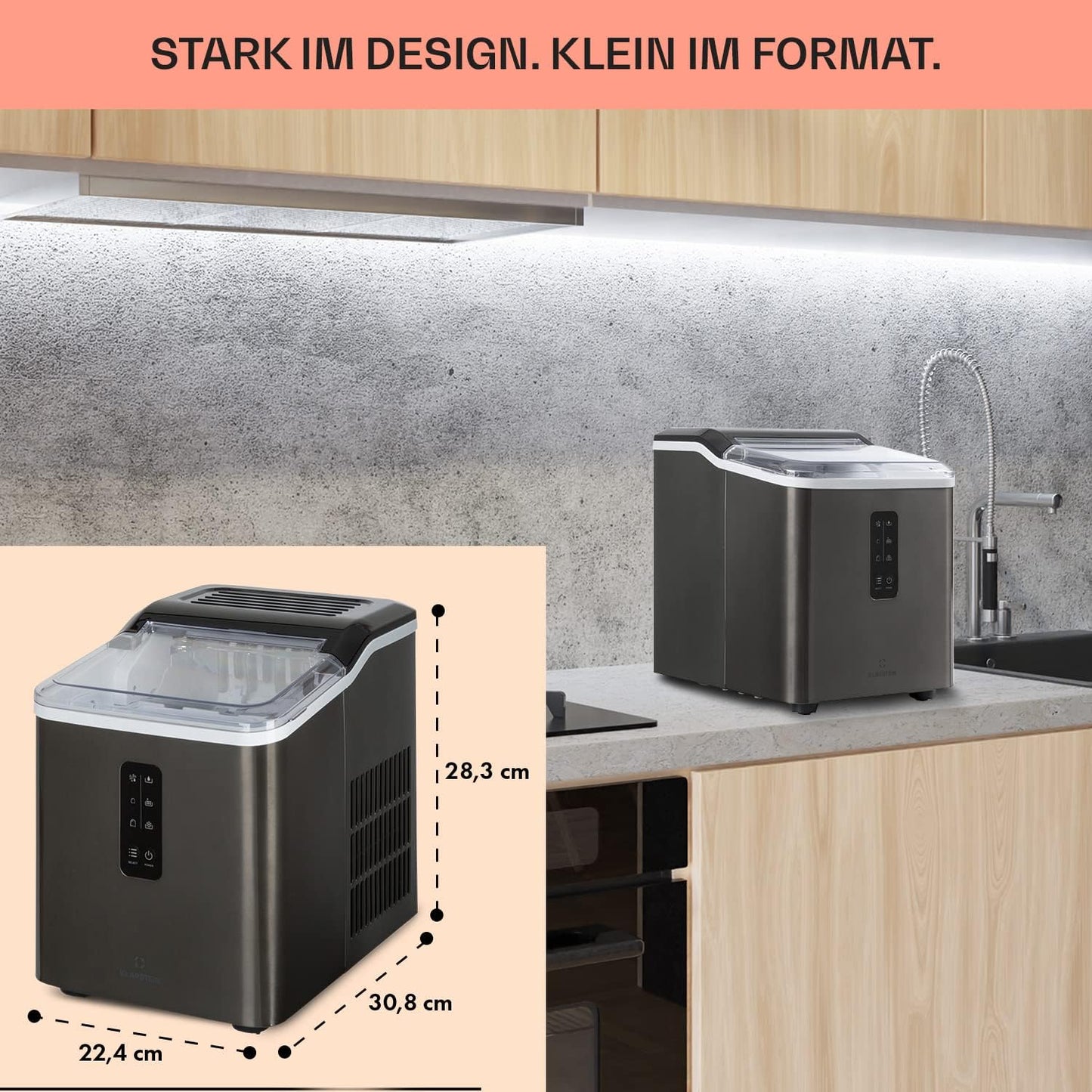 Mini Eiswürfelmaschine Albaron, Dark Grey