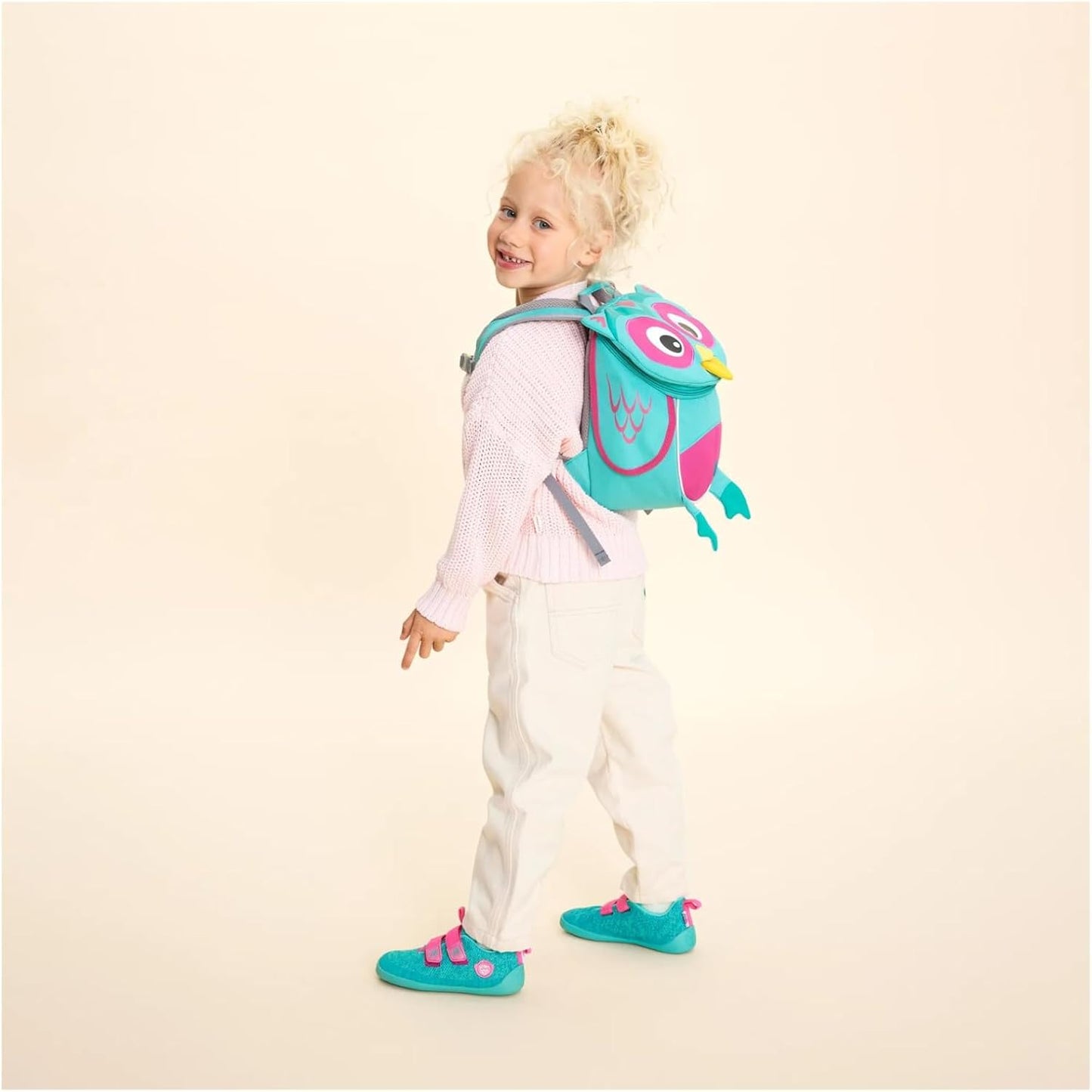 Kindergartenrucksack Kleiner Freund, Einheitsgrösse Eule - Türkis