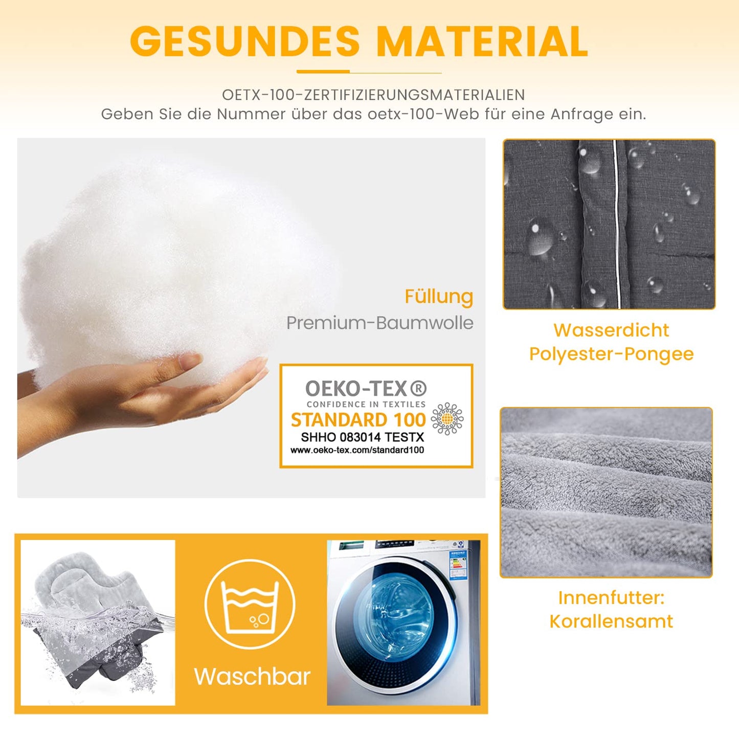 Babyfusssack, Dunkelgrau / Grösse L