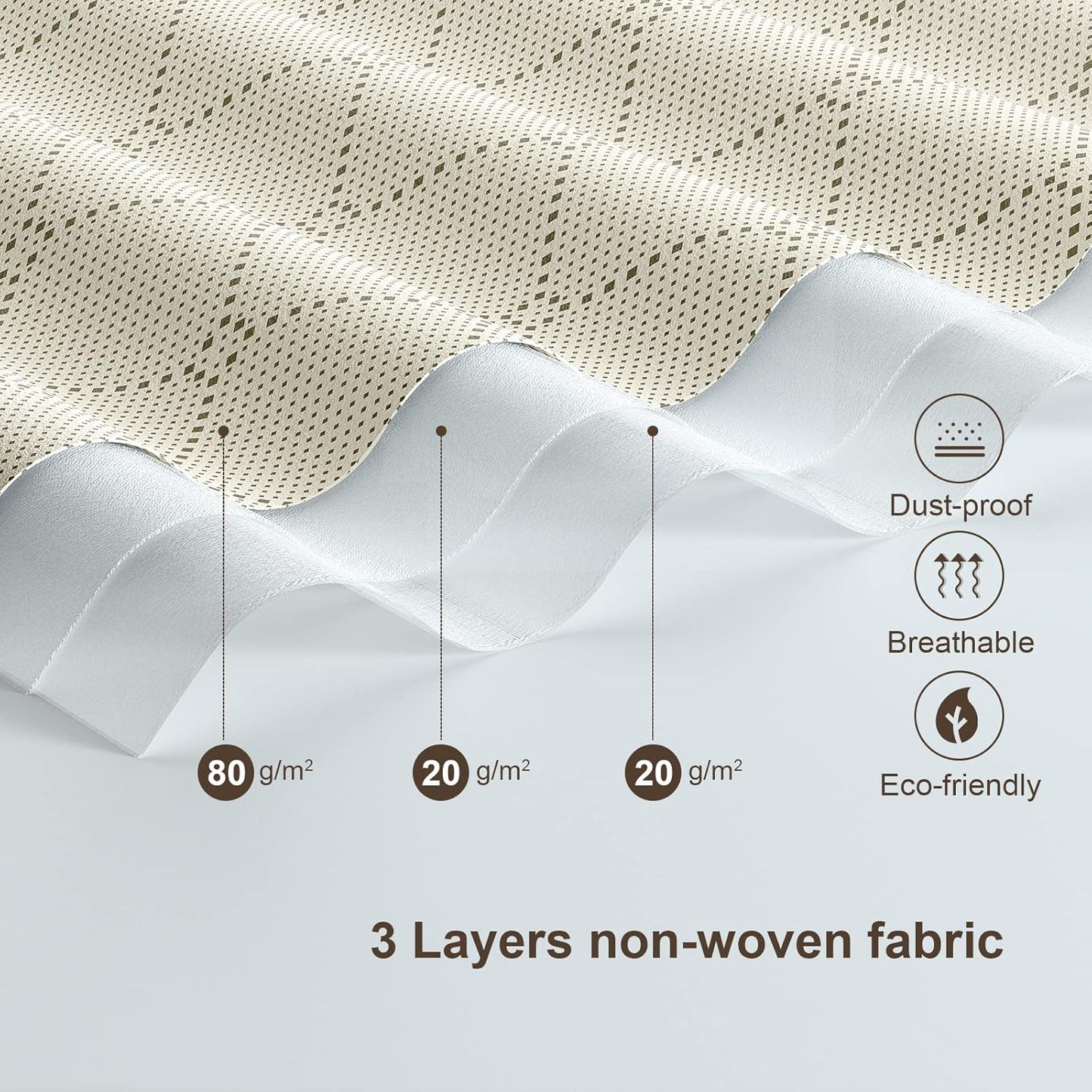 10-teiliges Aufbewahrungstaschen-Set für Kleidung, 90L x 10 Beige
