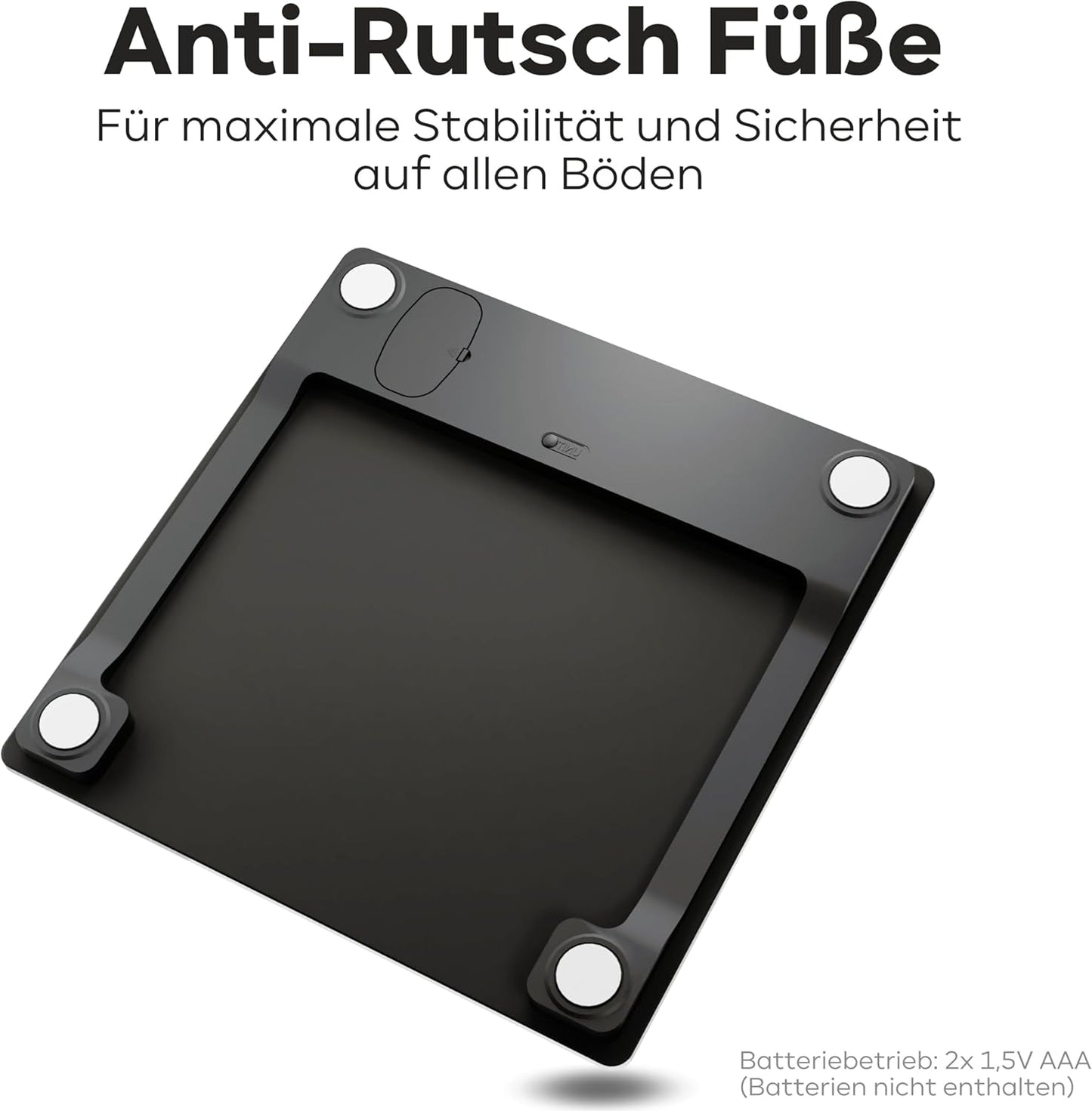 PC-PW 3122 Personenwaage mit LCD-Display, Schwarz