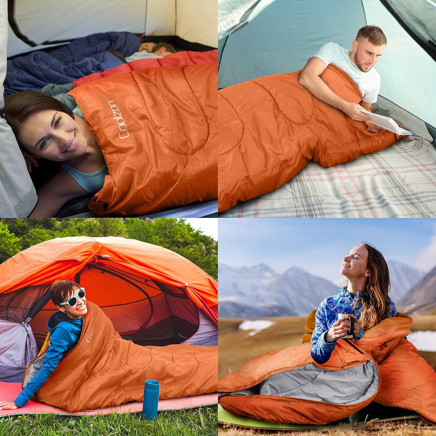 Wasserdichter Schlafsack, orange