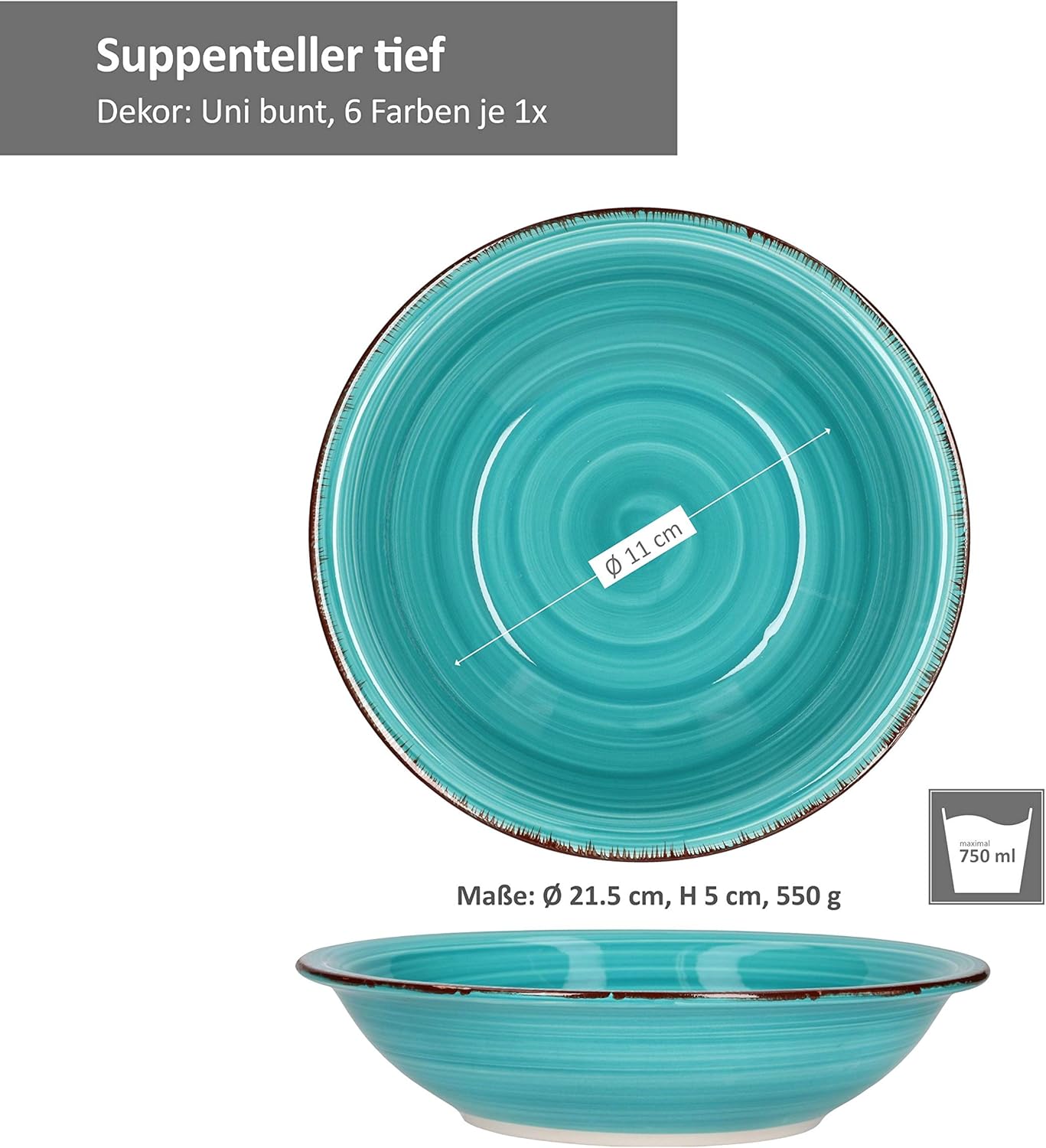Suppenteller-Set, 6-teilig