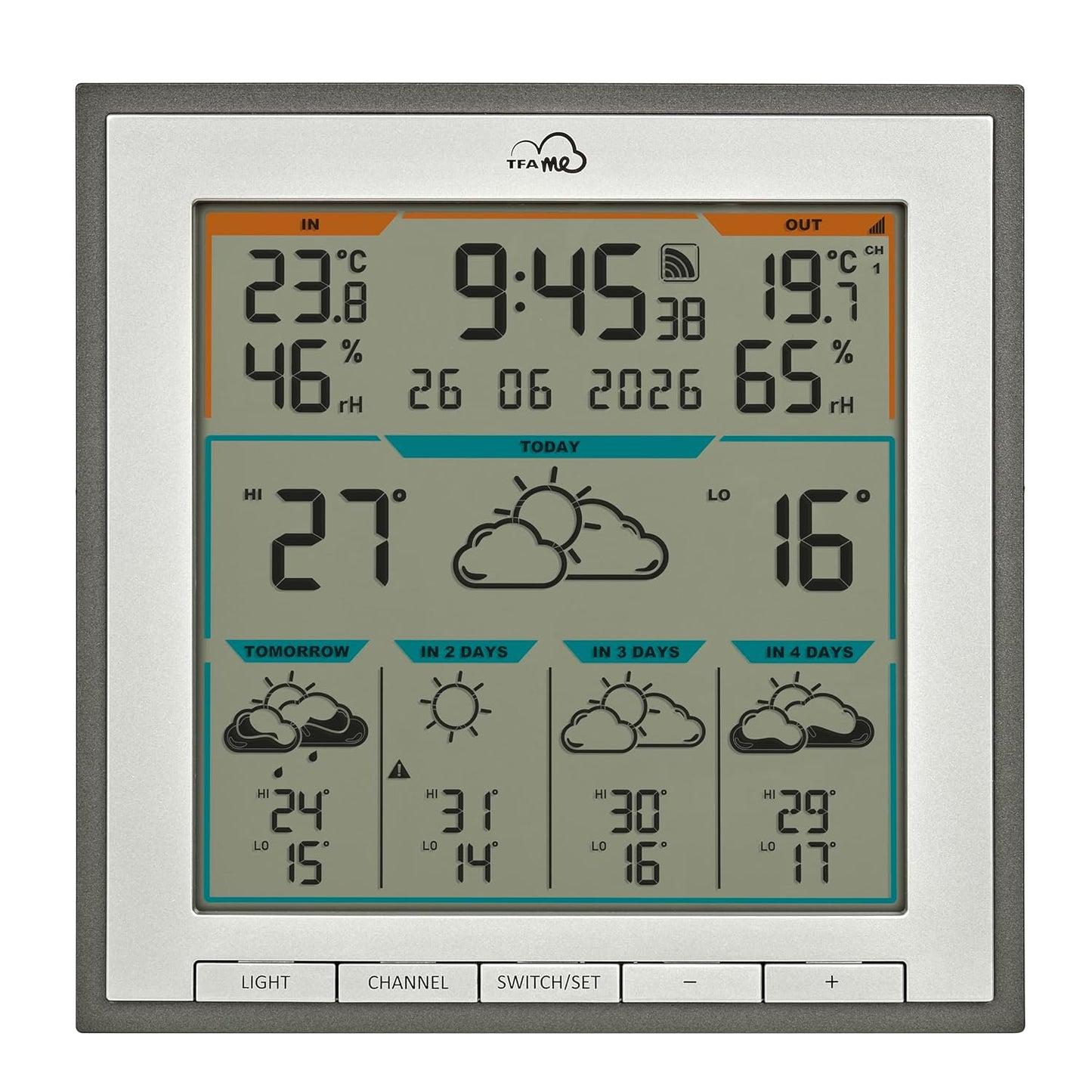 WLAN Wetterstation mit 5-Tage-Profi-Vorhersage, anthrazit