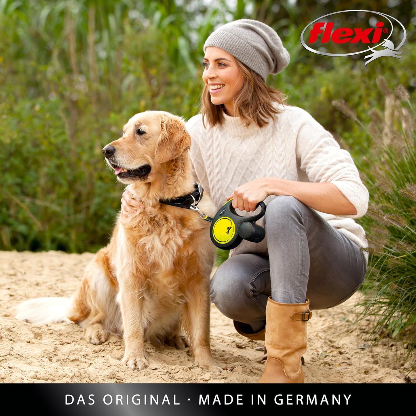 Roll-Leine Neon S für Hunde, S|schwarz/neonblau