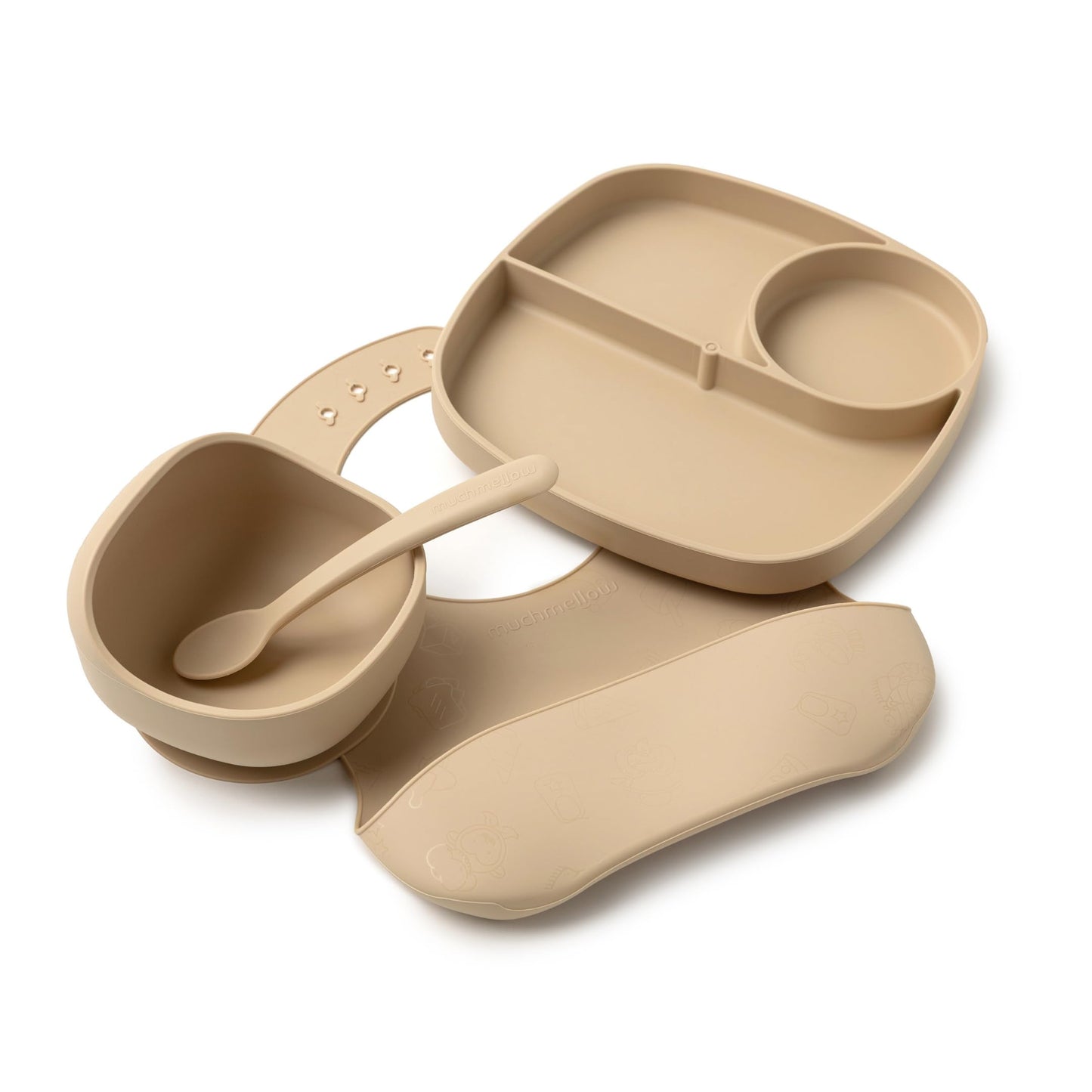 Baby-Esslernset aus Silikon, Beige