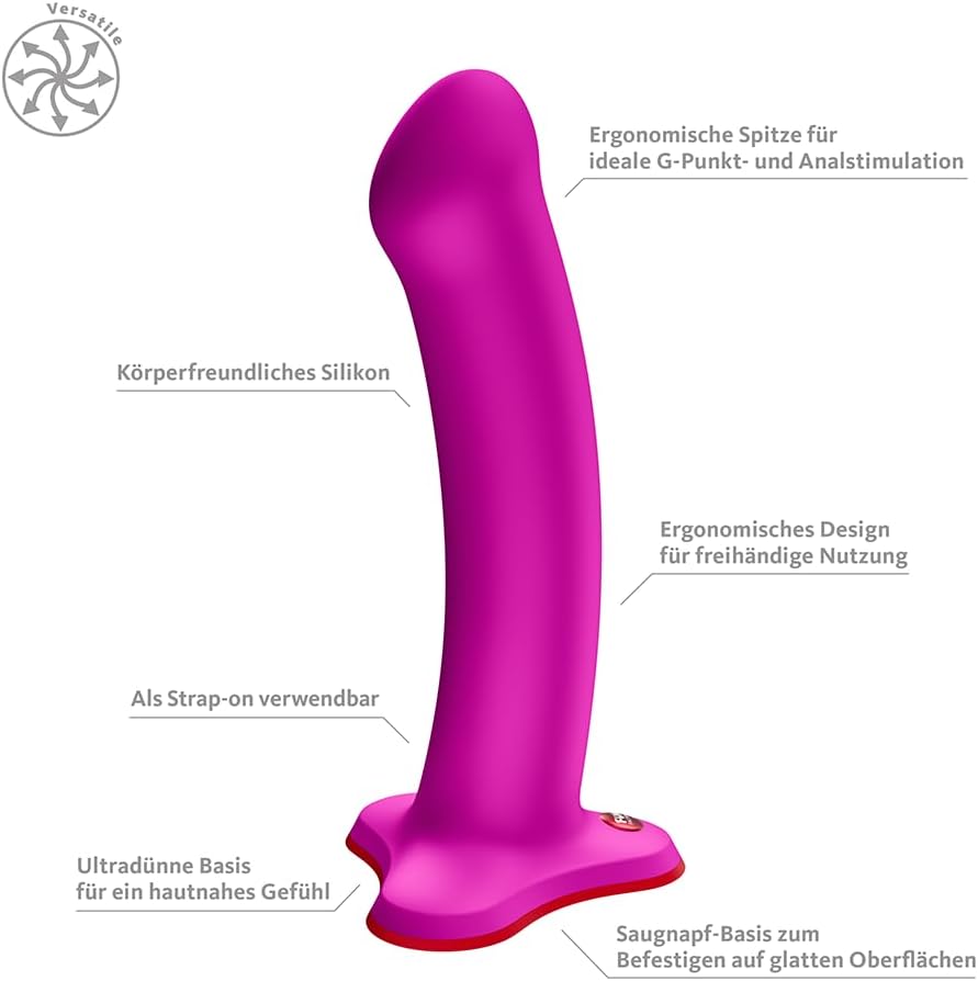 Magnum Dildo mit Saugfuss und flacher Spitze, Pink