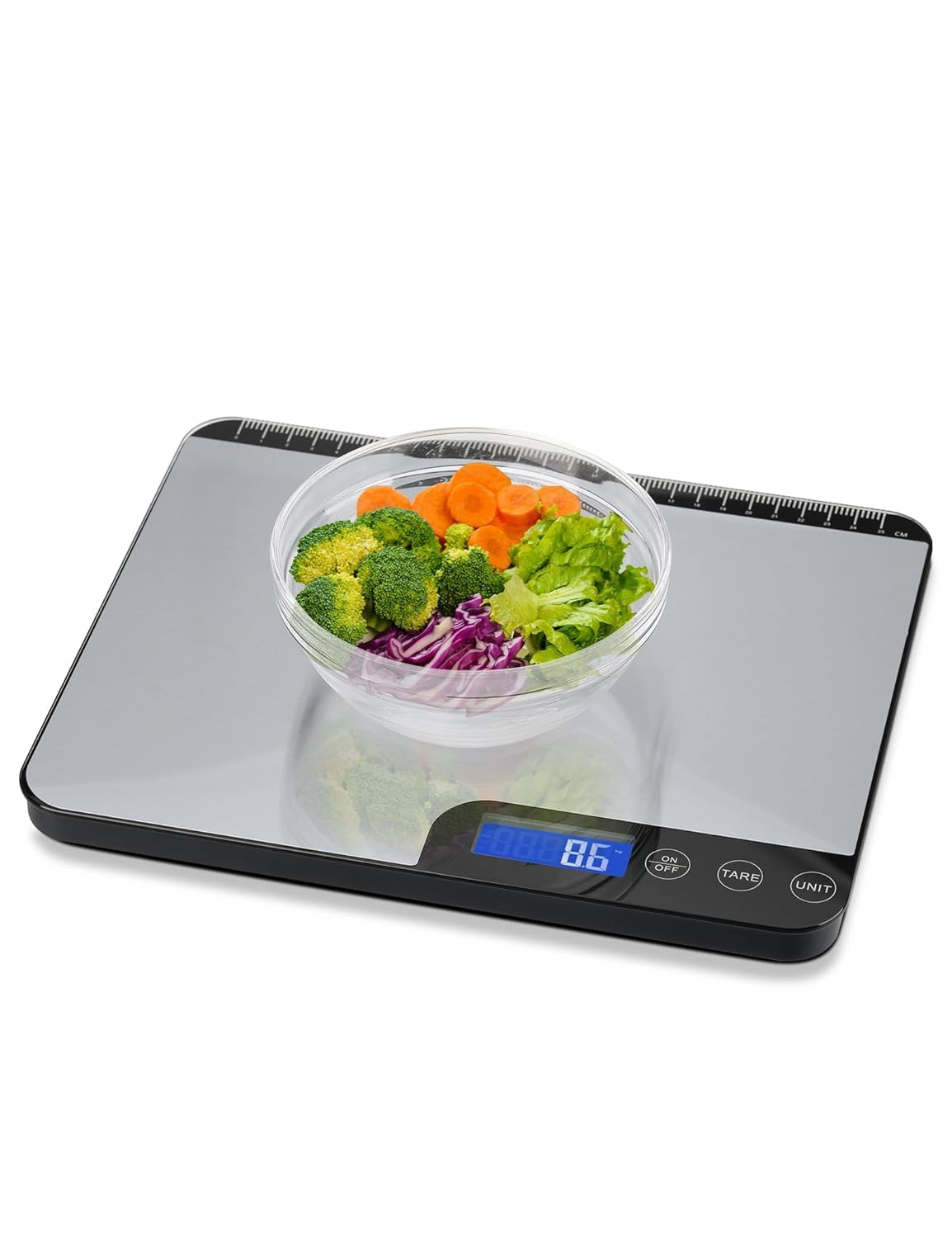 Digitale Küchenwaage mit grosser Wiegefläche (20 kg), Silber-2