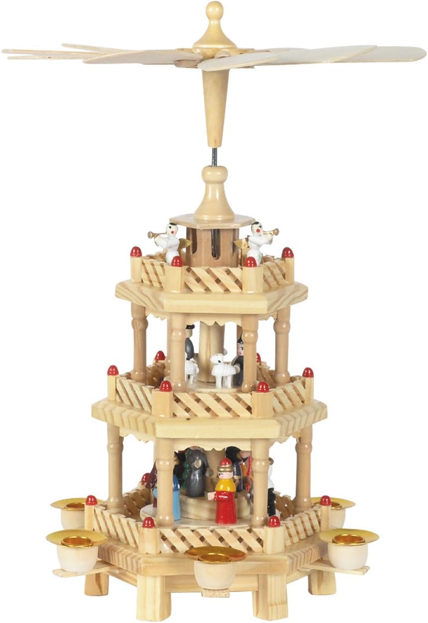 Weihnachtspyramide mit Krippenmotiv, 3 Etagen