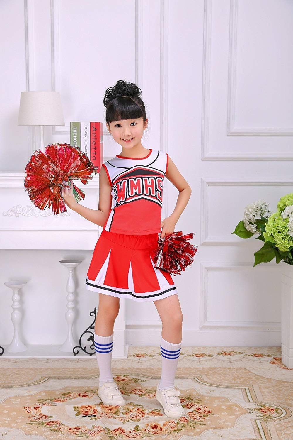 Cheerleader Kostüm-Set, Rot 10-11 Jahre