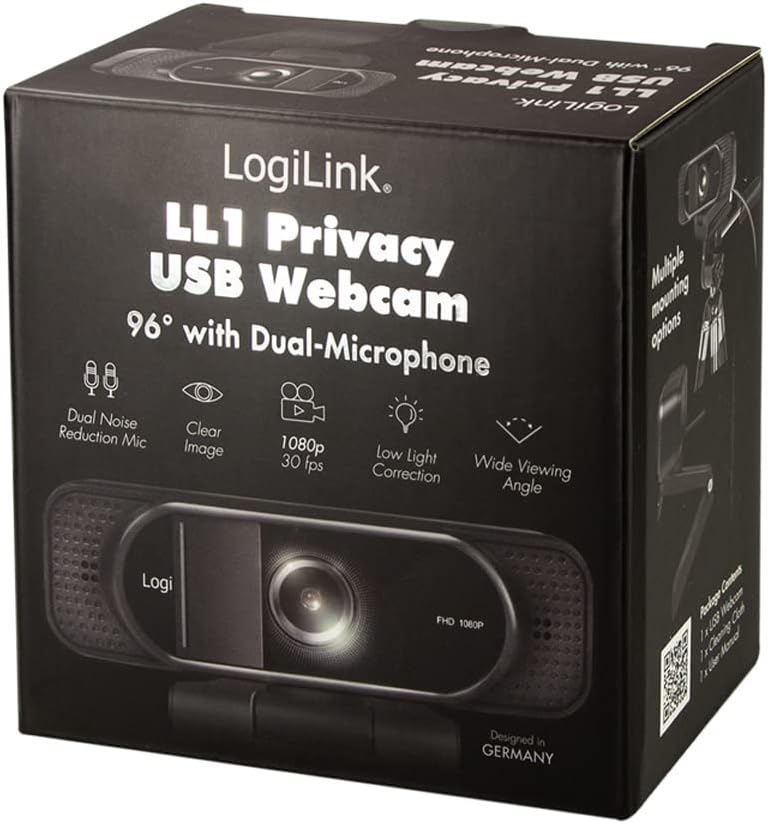 Webcam 1080p FHD Webcam + Mikrofon Privacy 96°, 96° Weitwinkel