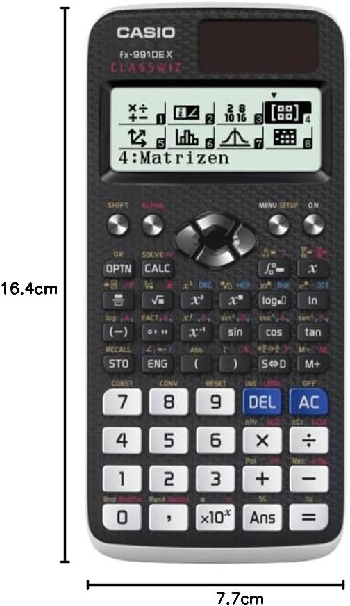 Wissenschaftlicher Taschenrechner FX-991DE X mit Schutztasche, Schwarz