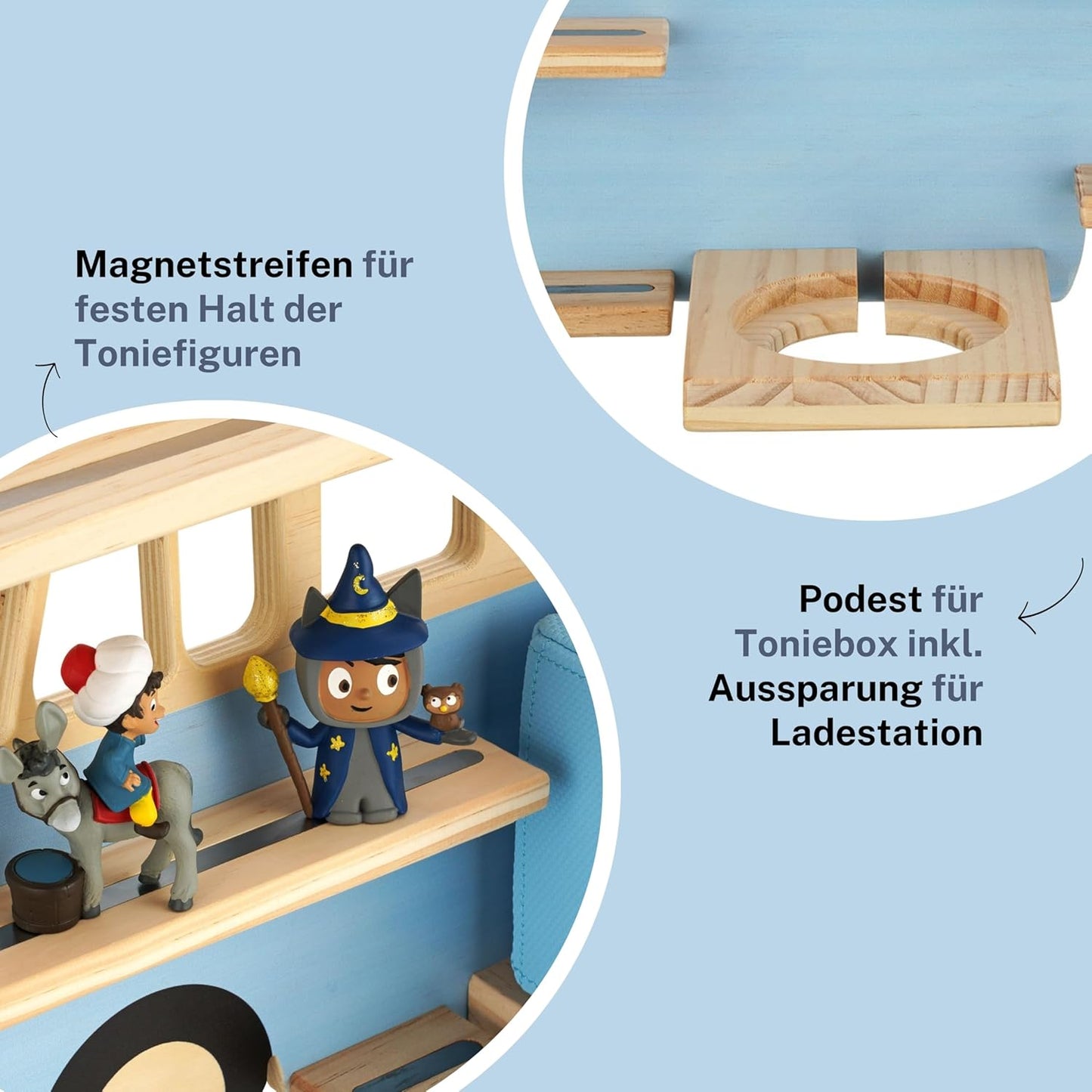 Magnetisches Tonie Regal im Bus-Design für 32 Figuren