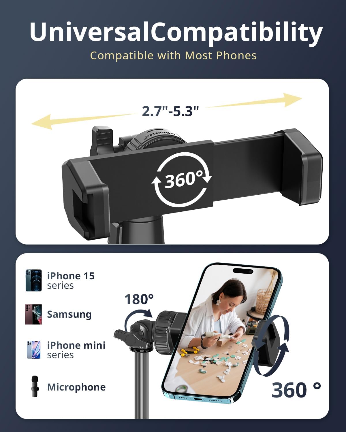 Ringlicht mit Stativ für Video & Streaming, Touch-Steuerung Weiß, Warm, Tageslicht