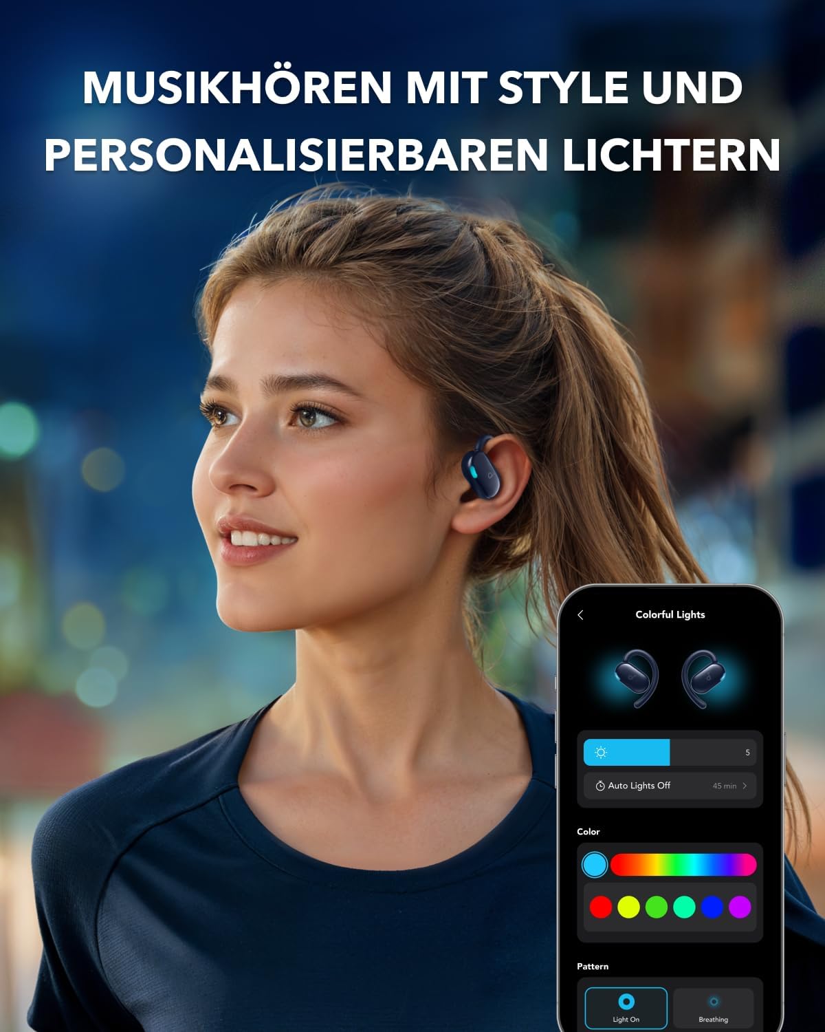 Open-Ear Kopfhörer V20i mit verstellbaren Ohrhaken, Blue