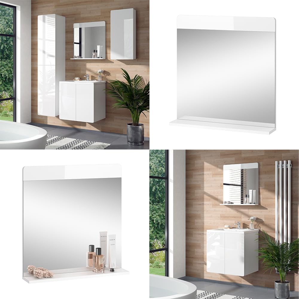 Badezimmerspiegel Izan, 60L x 12B cm, Weiss