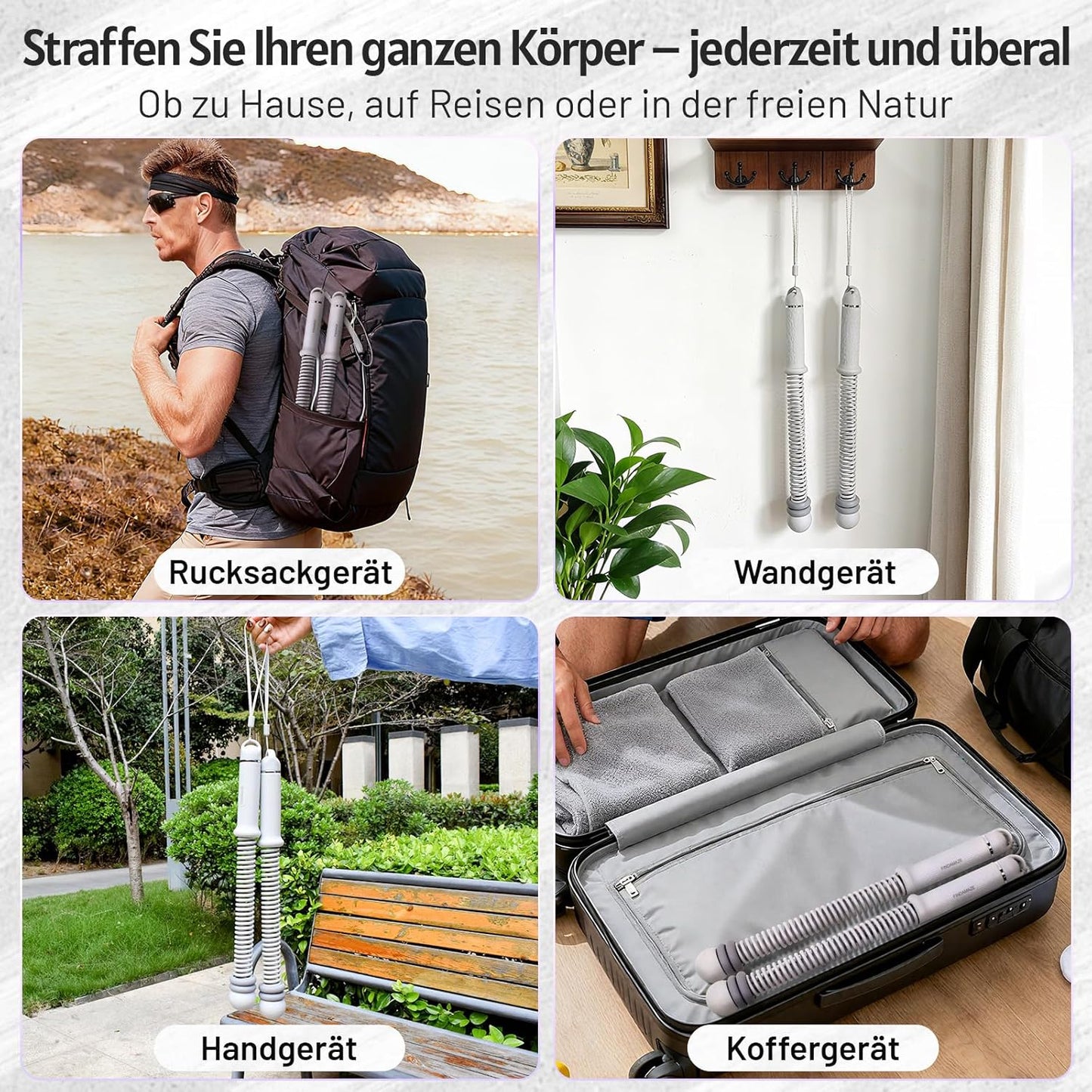 Ropeless Battle Rope für Krafttraining und HIIT, Grau