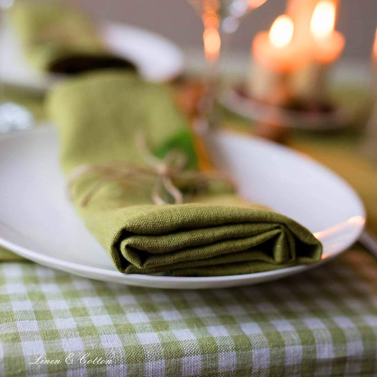 4-teiliges Stoffservietten-Set Hygge, Grün Servietten - 32 x 32cm