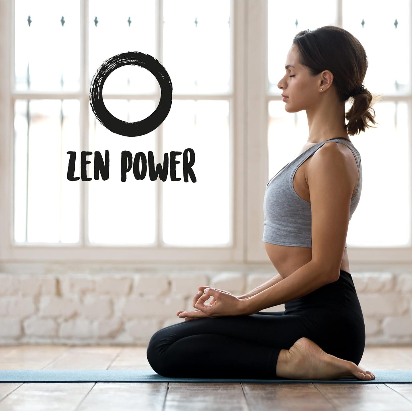 Klappbare Yoga- und Meditationsbank aus Holz, Schwarzes Kissen + Bank