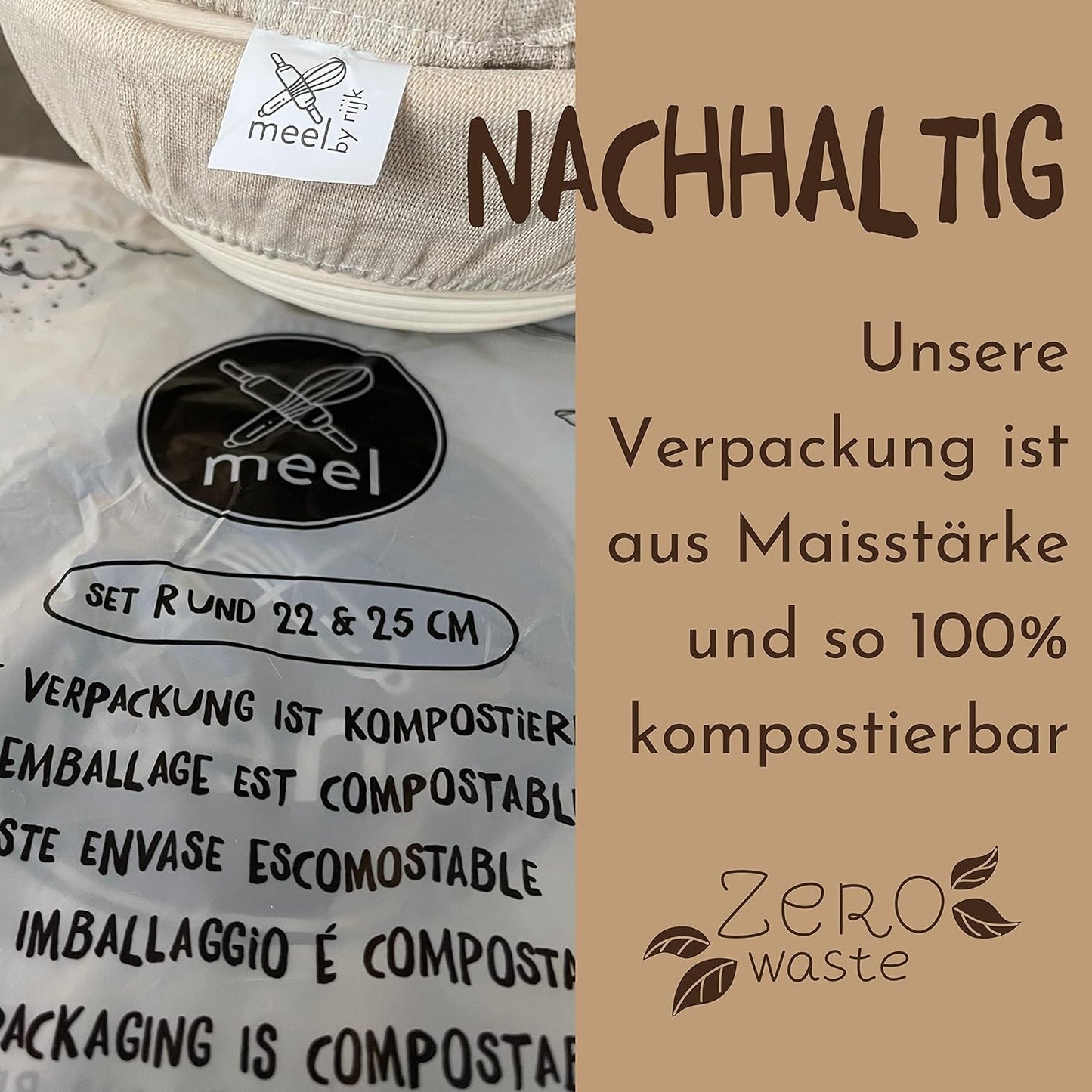 Gärkörbchen mit Teigschaber, Rund 25 cm