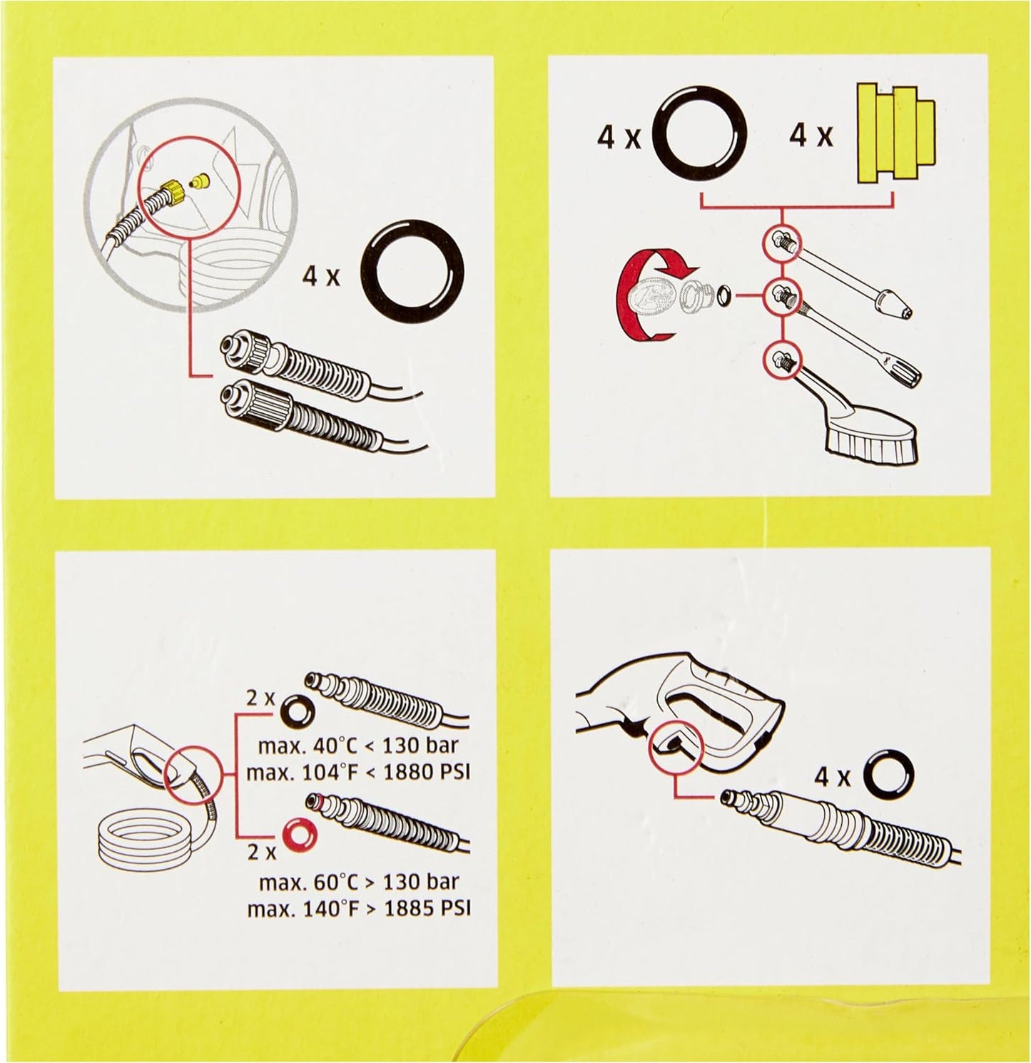 Ersatz O-Ring-Set für Hochdruckreiniger