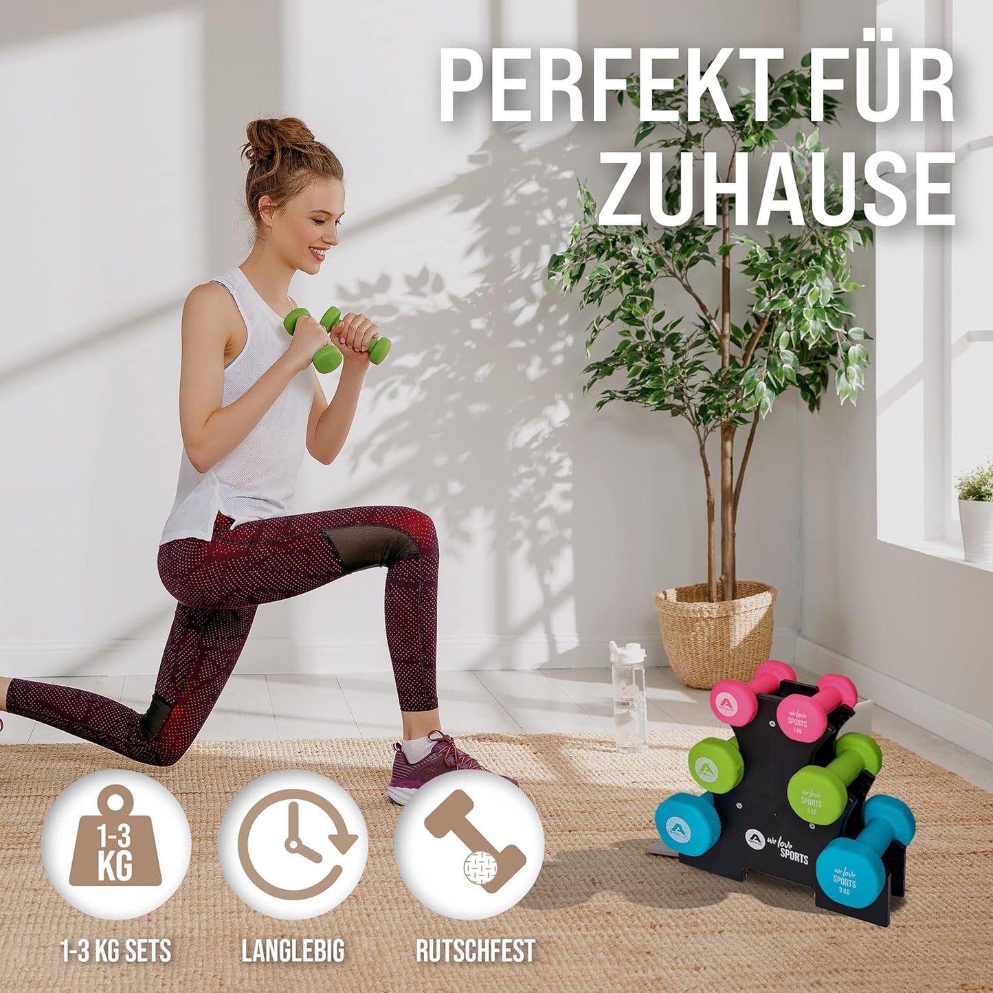 Kurzhantel Set, Hantel Set 1-3 kg
