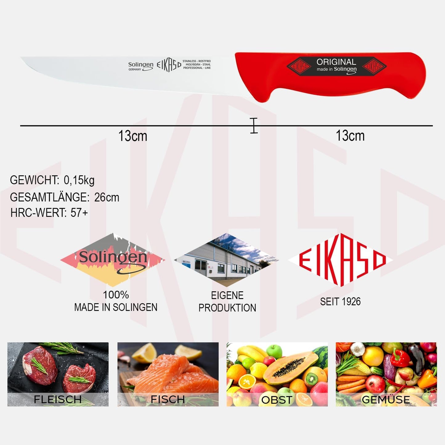 Metzgermesser Set, 2 Teilig Ausbeinmesser/Stechmesser Rot