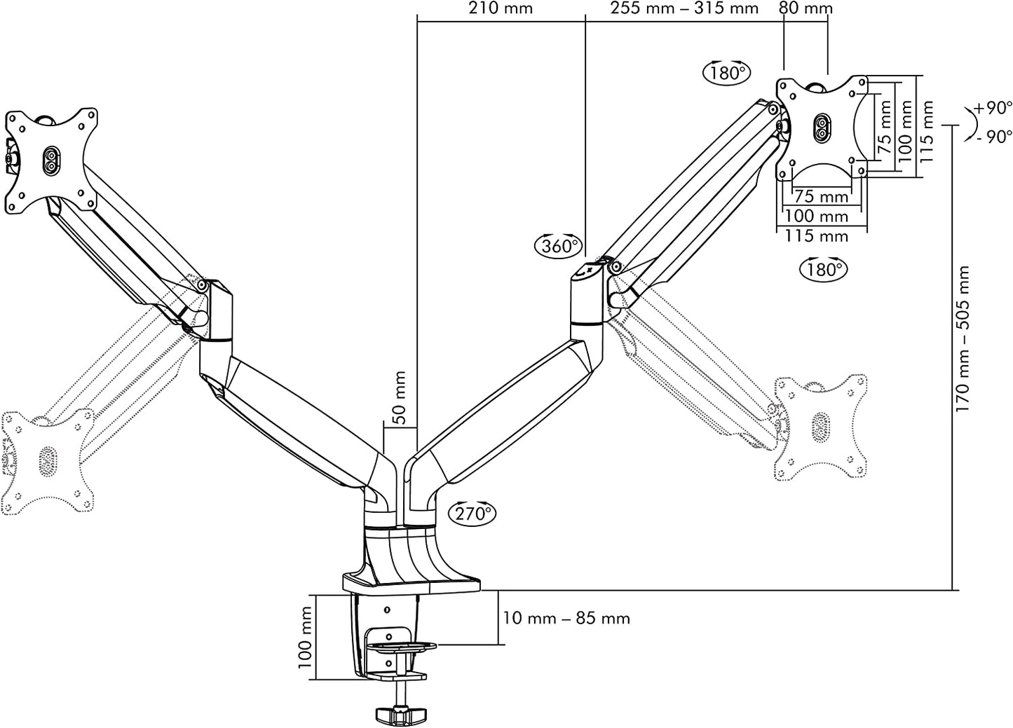 IB-MS504-T, Monitorhalterung