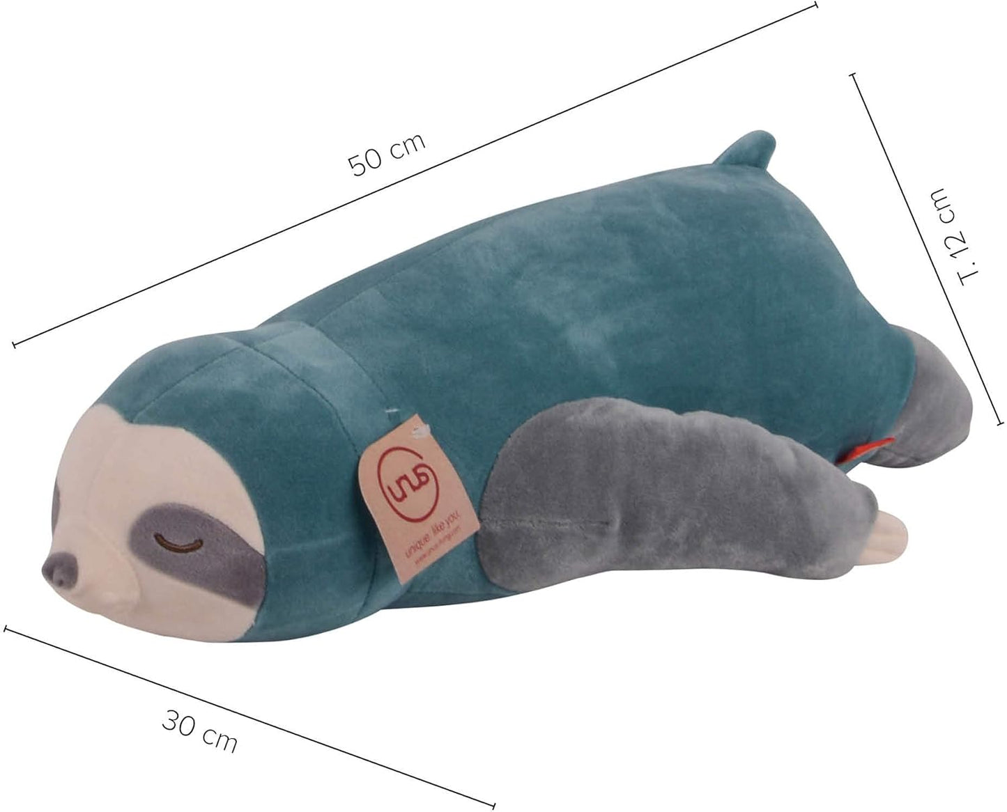 Faultier-Seitenschläferkissen, 50 cm, Türkis klein