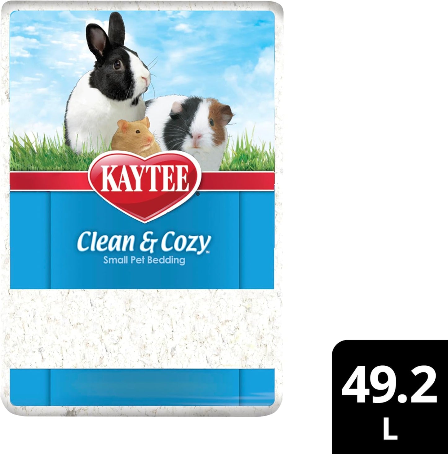 Clean & Cozy - Papierstreu für kleine Haustiere, Weiss 49.2 Liter