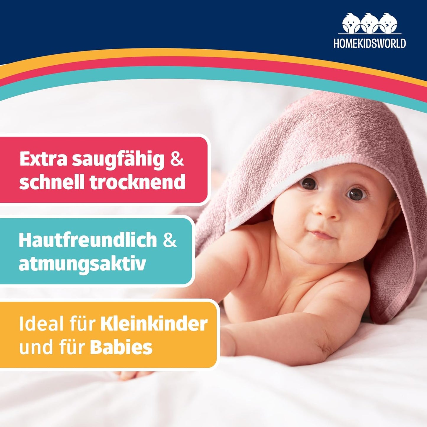 Kapuzenhandtuch Baby 100x100 cm mit Geschenkbox, Rosa