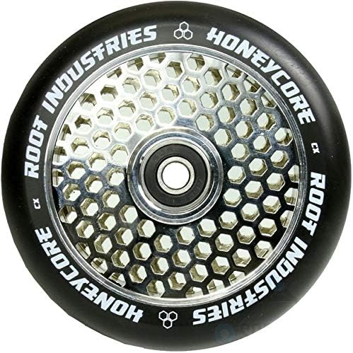 Honeycore Stunt-Scooter Rolle, Chrome / Pu Schwarz