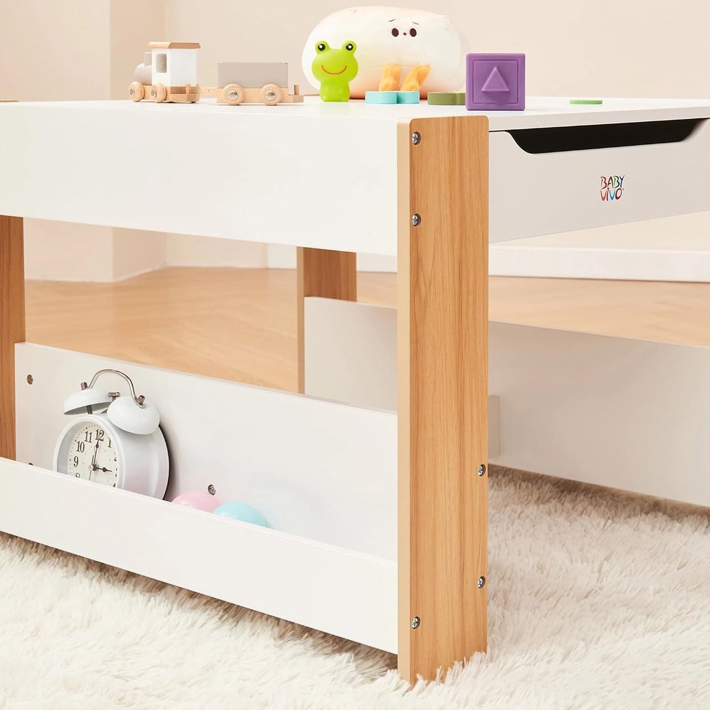 Kindersitzgruppe mit Stauraum & Bücherablage, Mia in Eiche