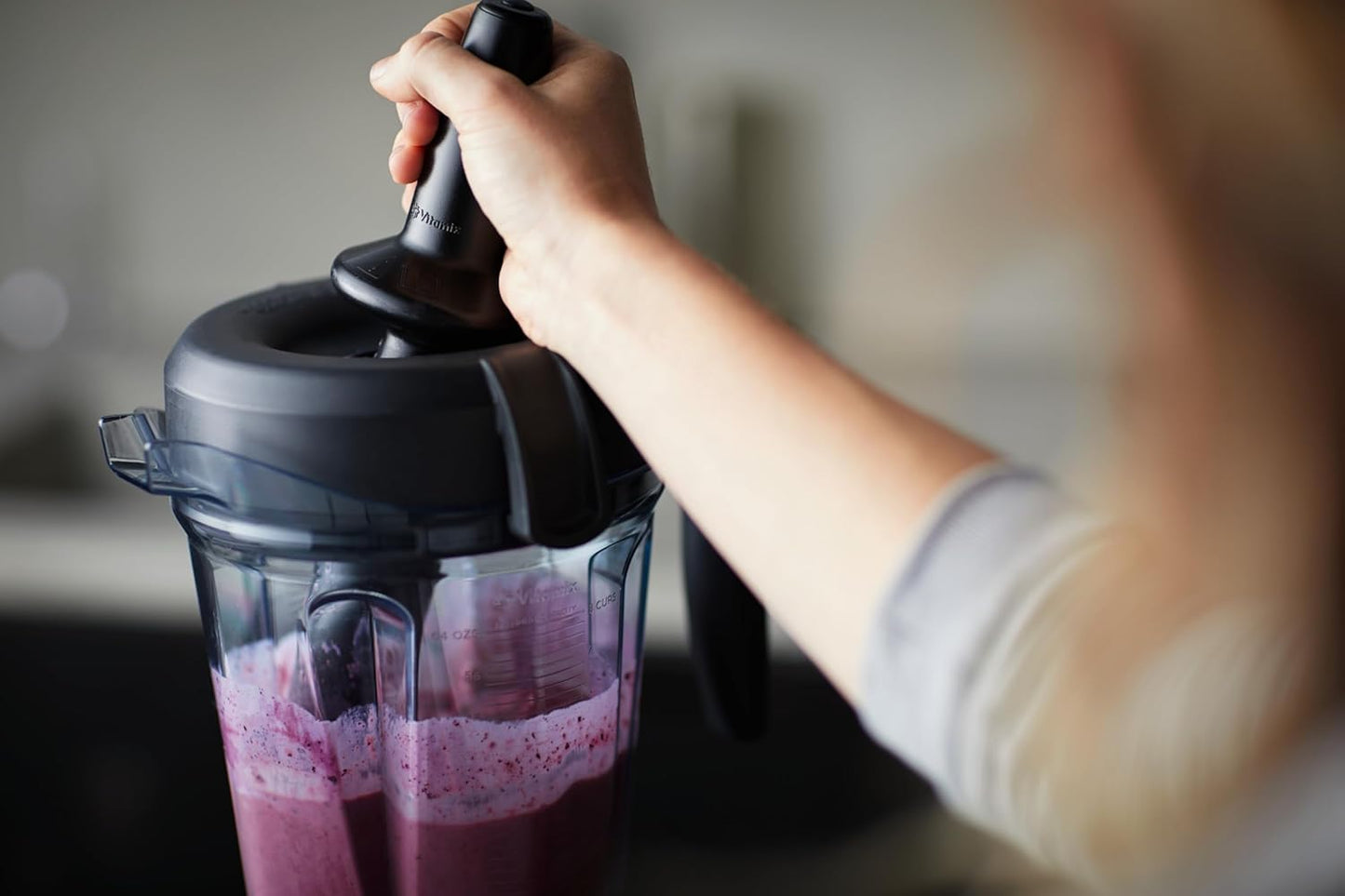 Flacher Tamper für 750 Blender, Schwarz