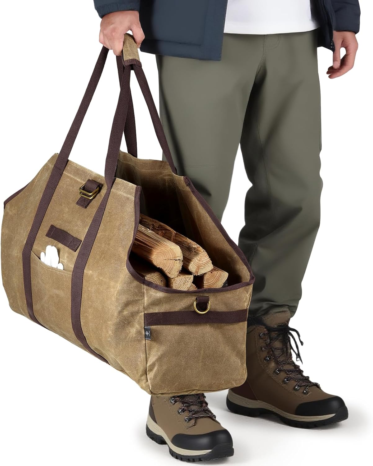 Wasserdichte Kaminholztasche, Khaki