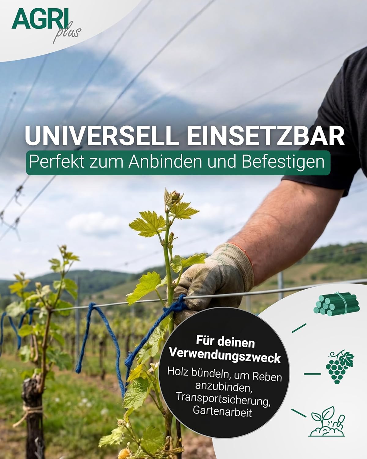 Pressengarn für Rundballen, 2 x 5 kg, Blau 10 kg - Für Rundballen 750 m/kg