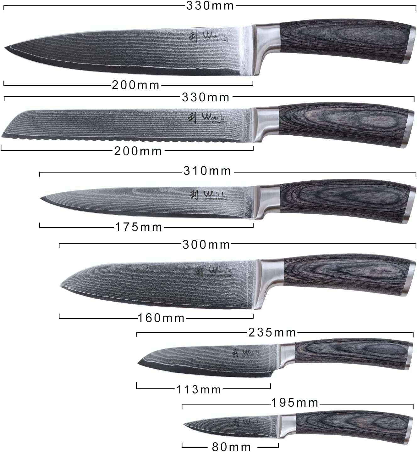 Edis Damastmesser-Set